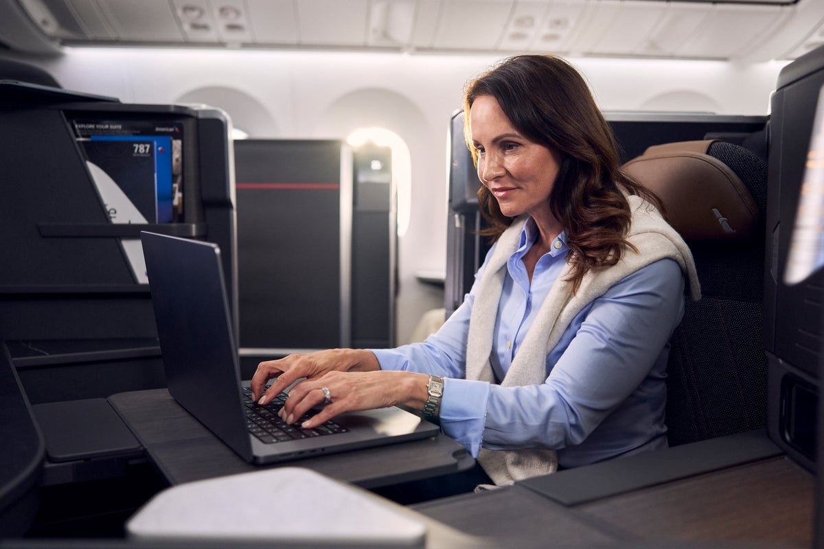 Wi-fi has increasingly become a perk that airlines compete on. Pictured is an American Airlines business-class suite. American Airlines has begun rolling out free in-flight wi-fi, foreshadowing the end of fees to browse at 35,000ft