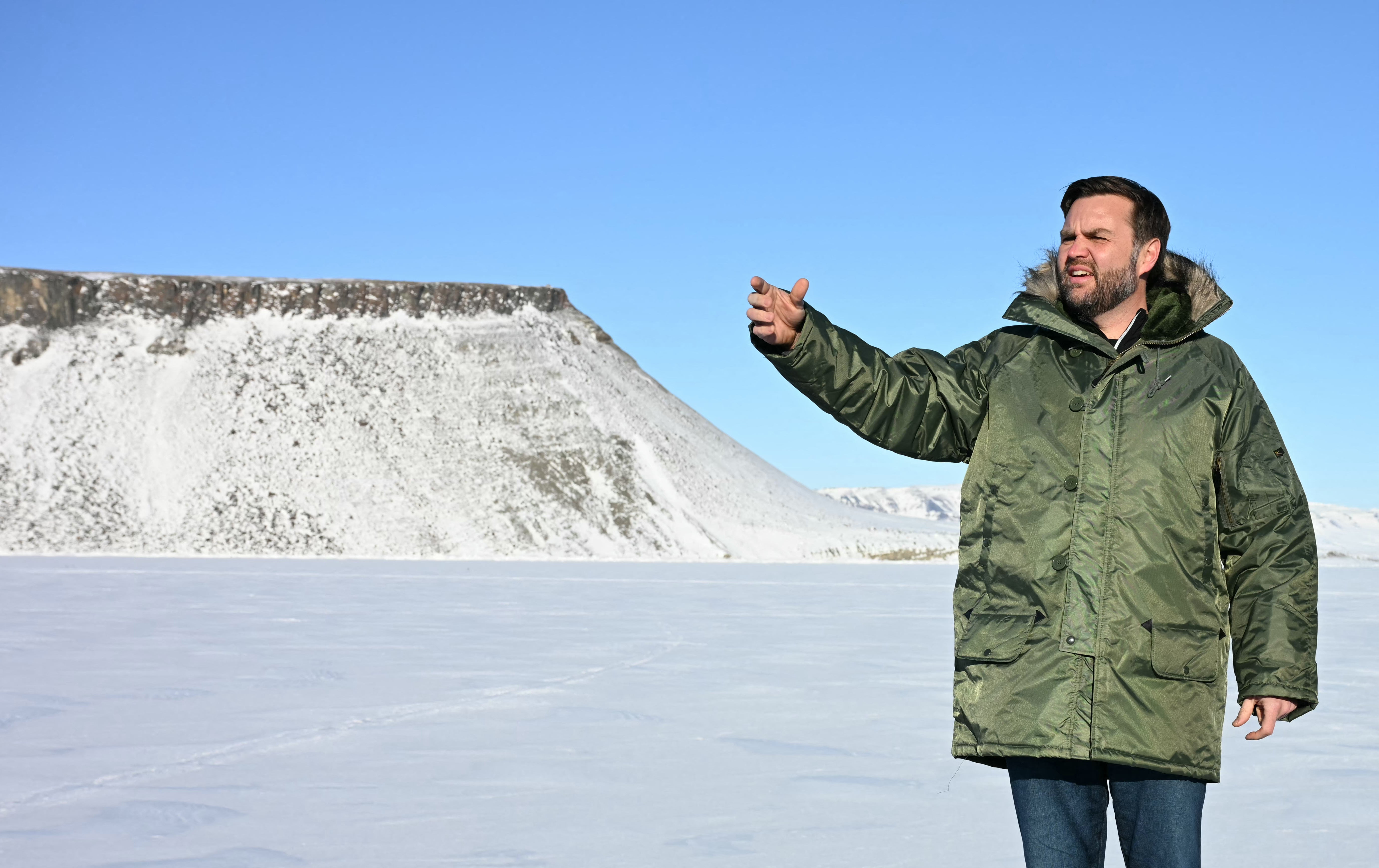 US Vice President JD Vance tours the US military's Pituffik Space Base in Greenland on March 28, 2025