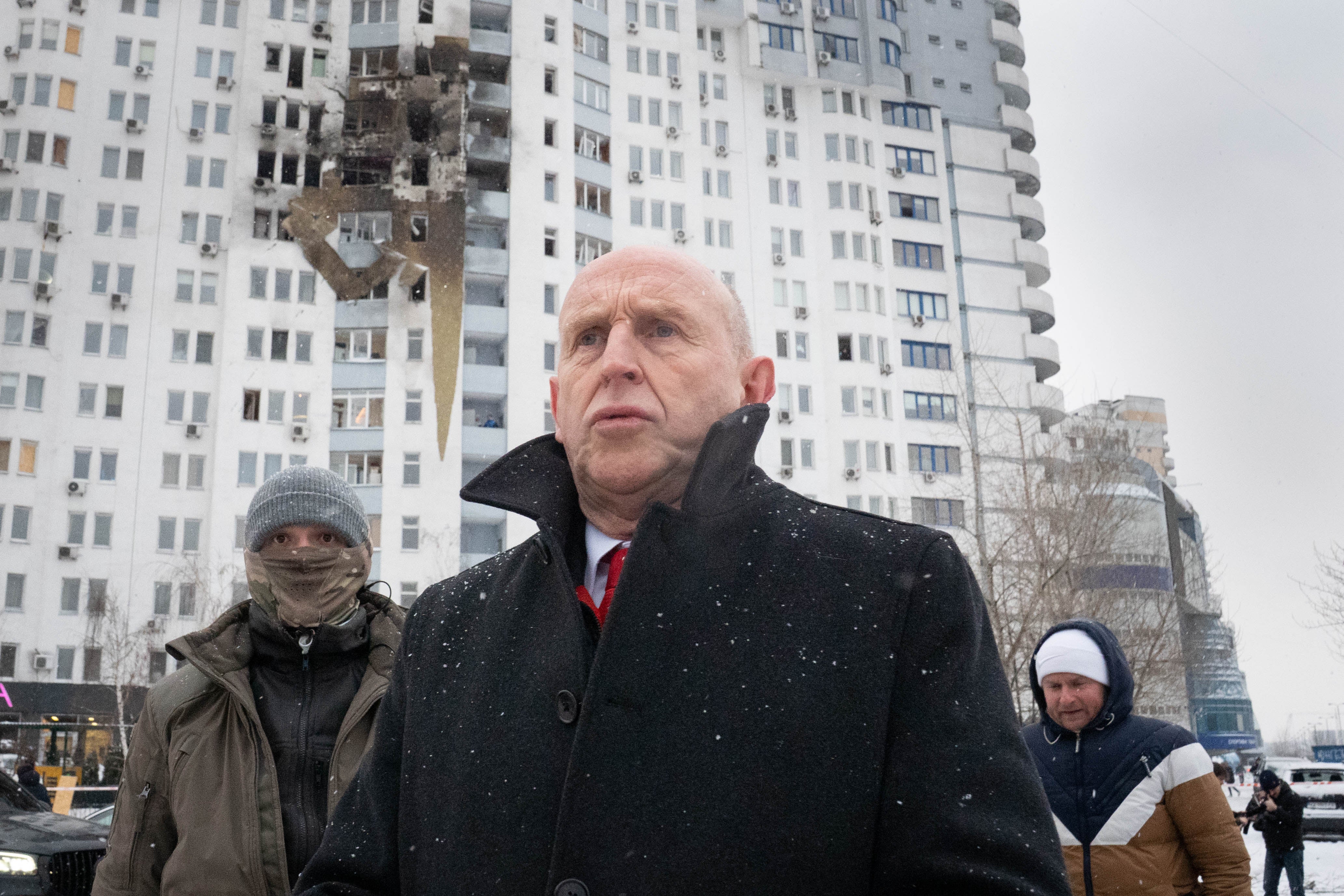 Defence secretary John Healey is in Kyiv, where he spoke to reporters about the situation in Greenland