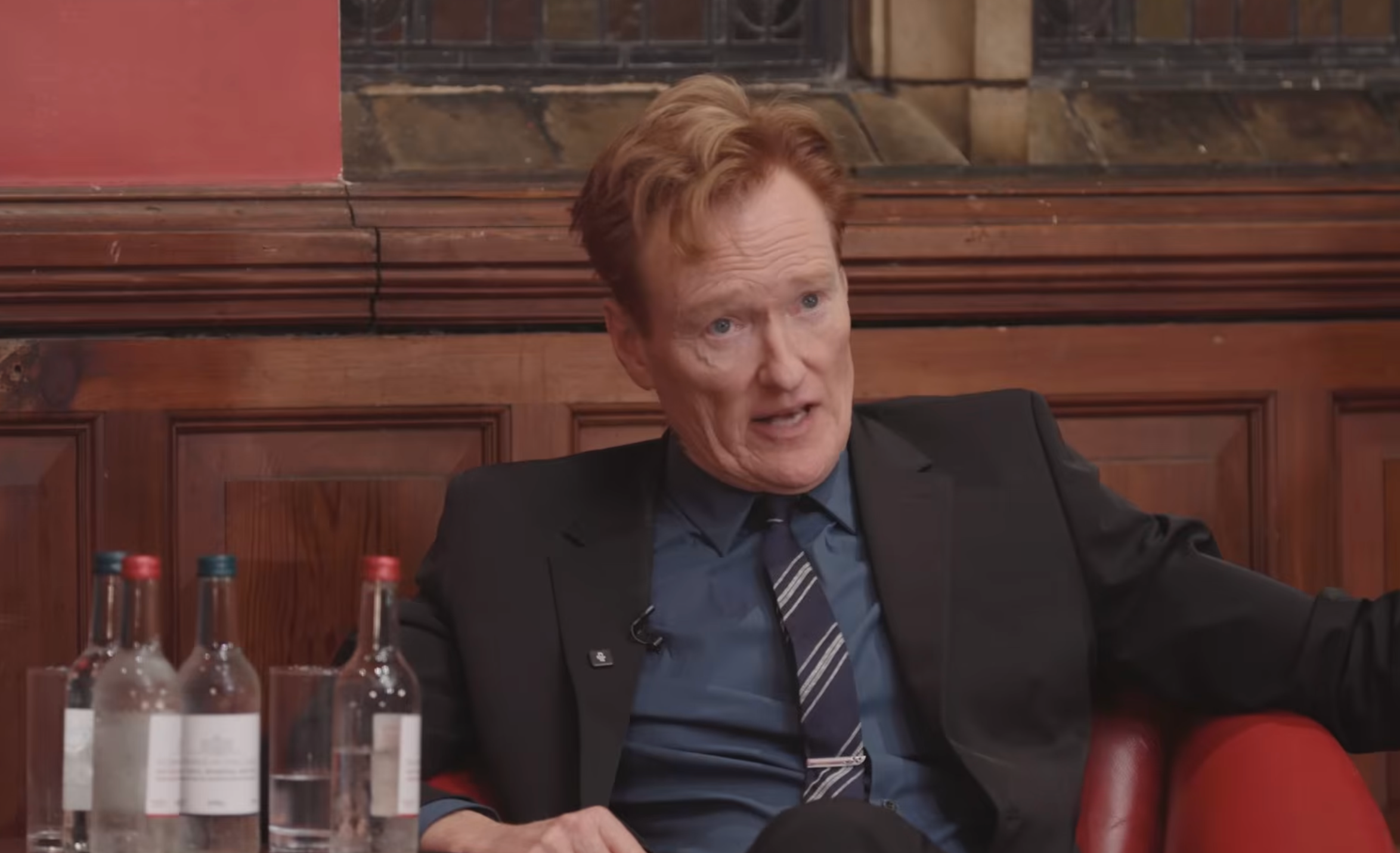 O'Brien speaking at the Oxford Union during a January 6 panel