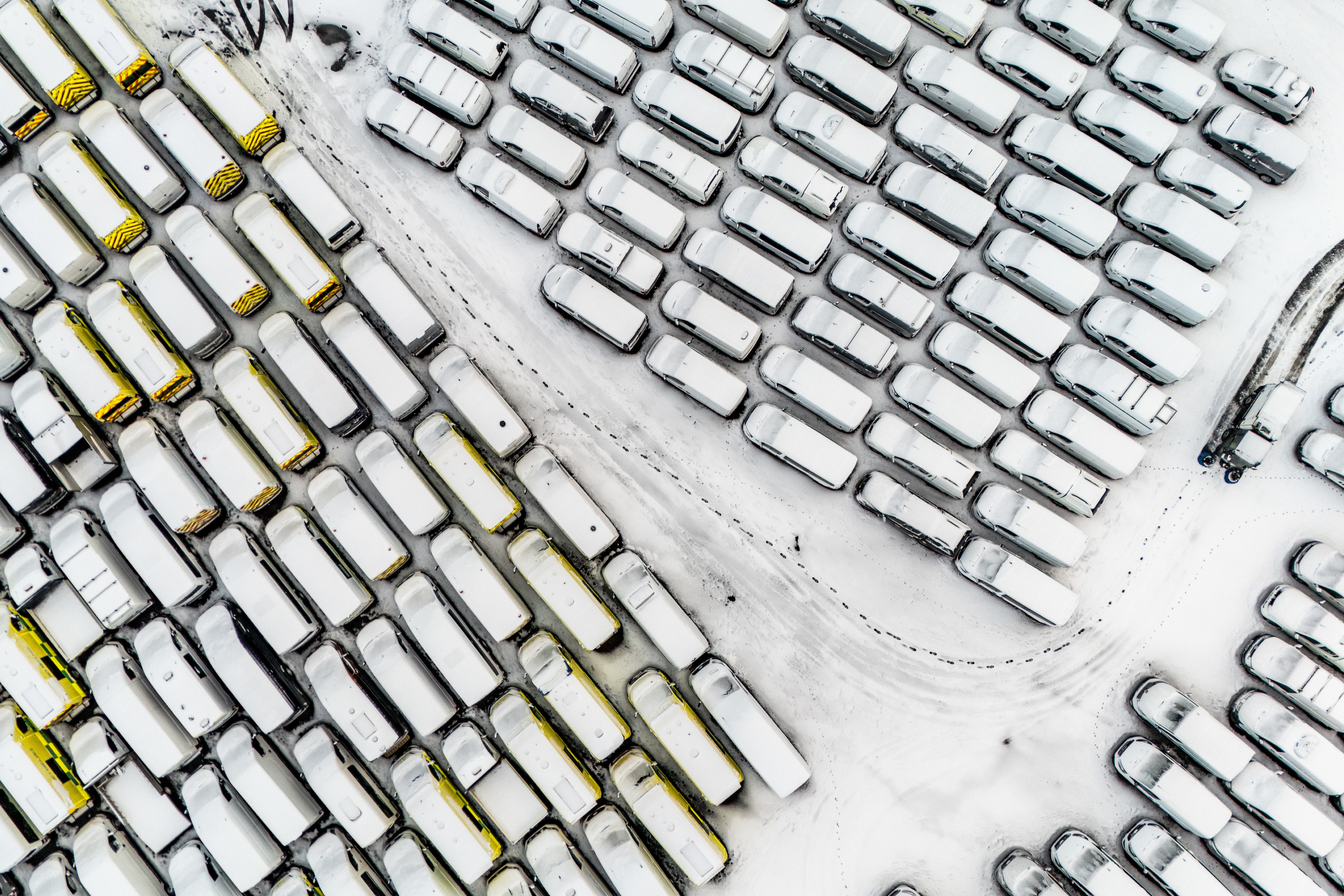 Vehicles covered in snow in Dowlais, near Merthyr Tydfil (Ben Birchall/PA)