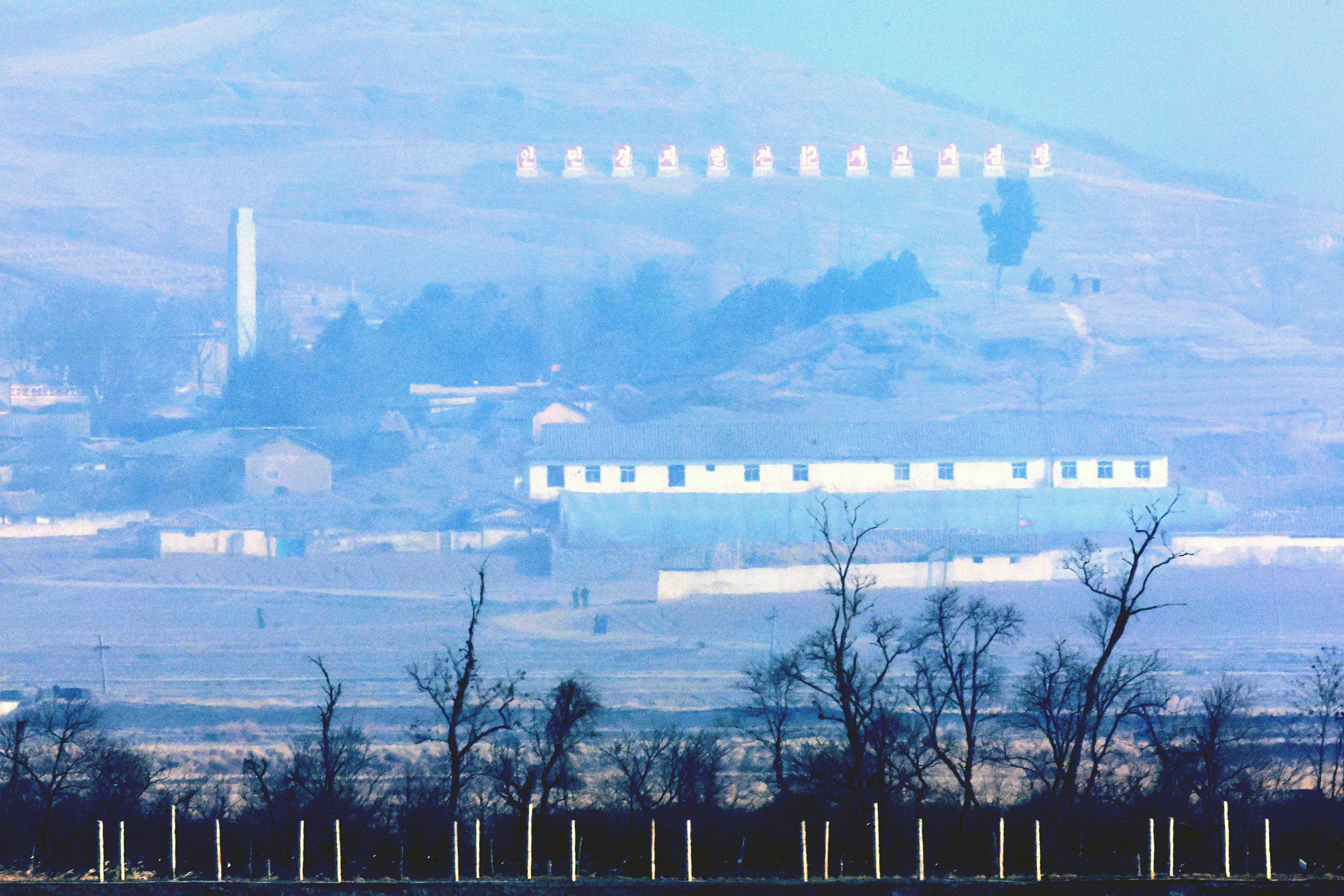 North Korea's Kaepoong village is seen from Ganghwa, South Korea, near the border with North Korea, Saturday, Jan 10, 2026