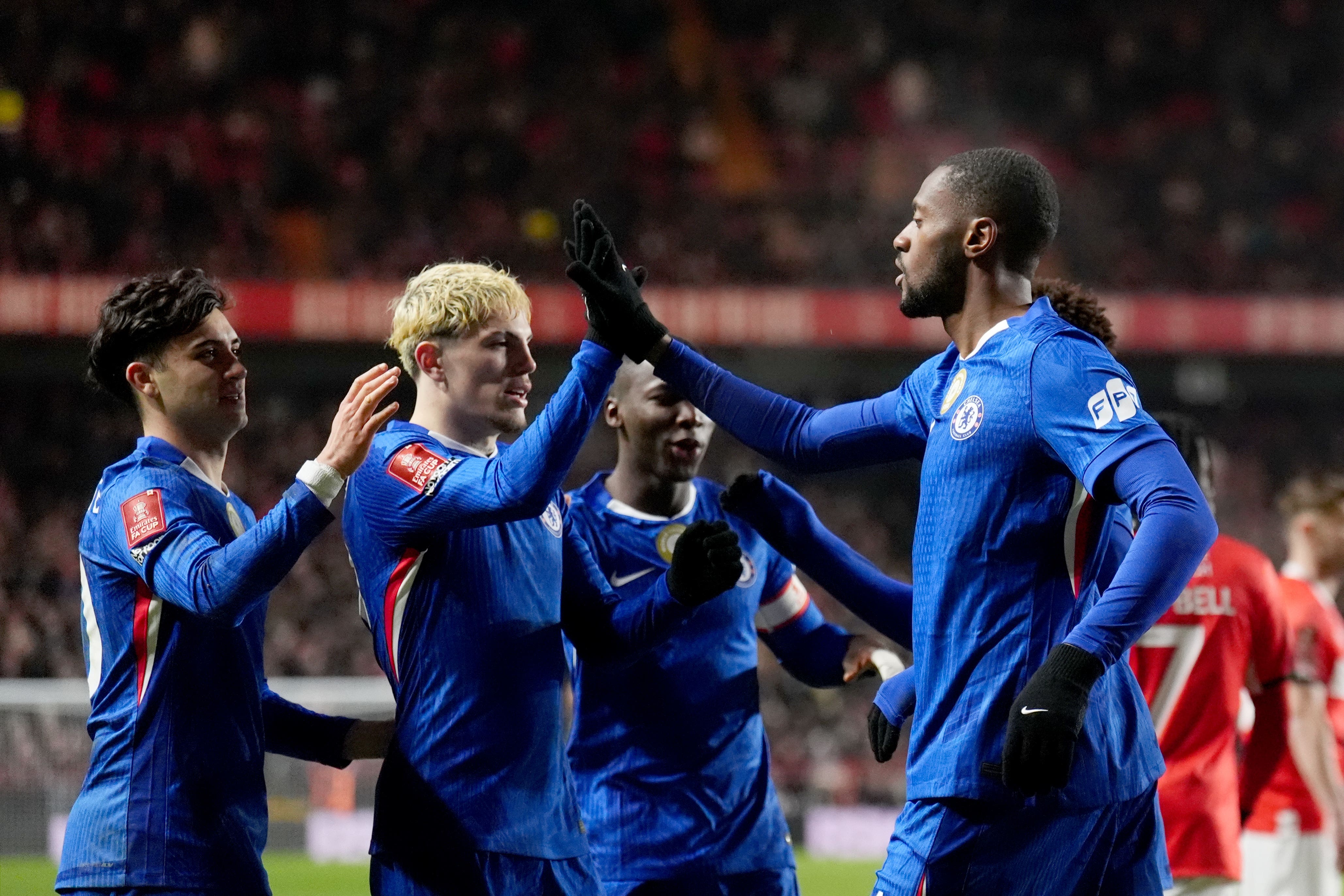 Chelsea eased into the FA Cup fourth round during Liam Rosenior’s first game in charge (John Walton/PA)
