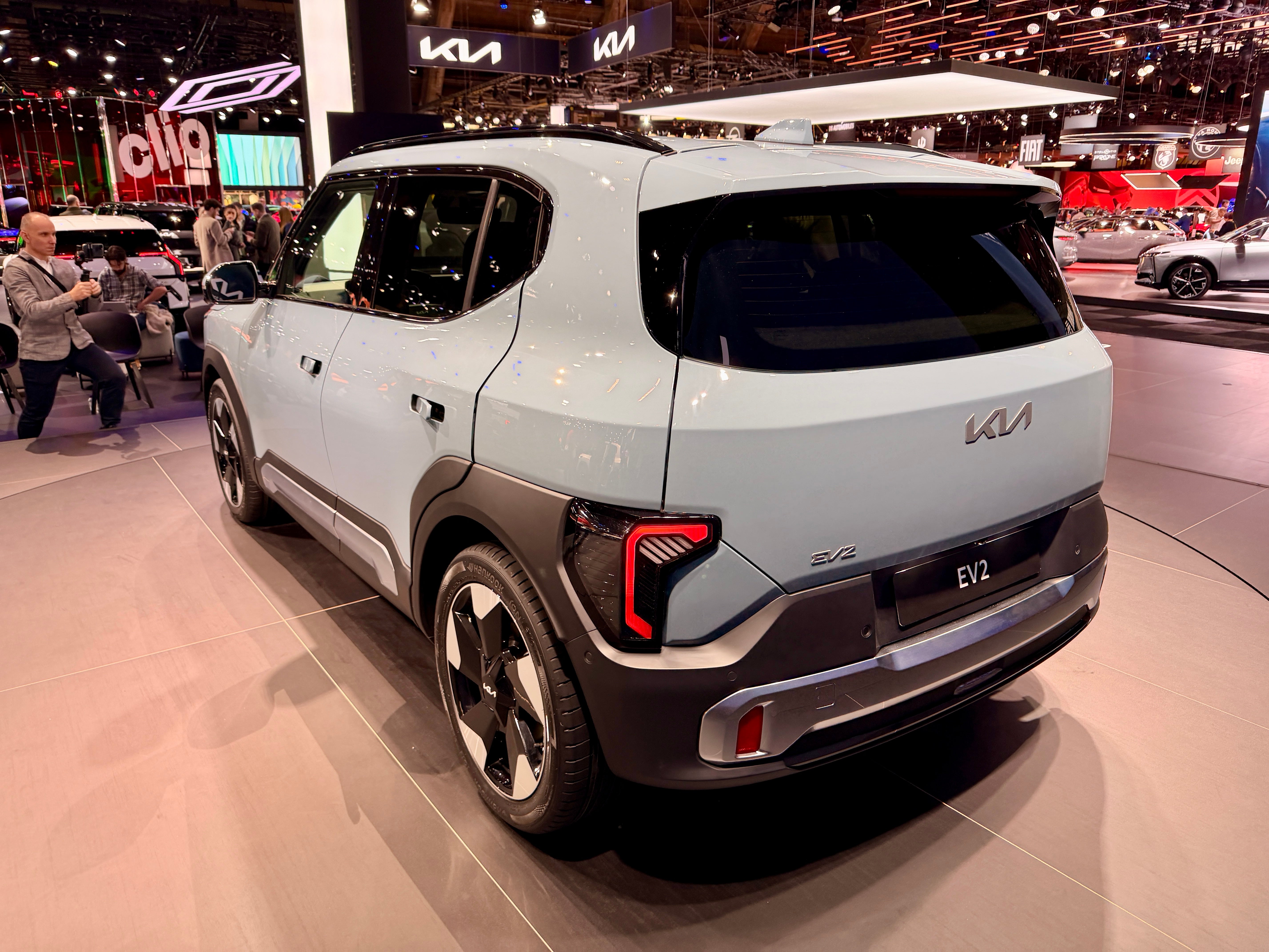 The new Kia EV2 follows the design themes of other Kia EVs, but in a smaller package about the size of a Ford Puma