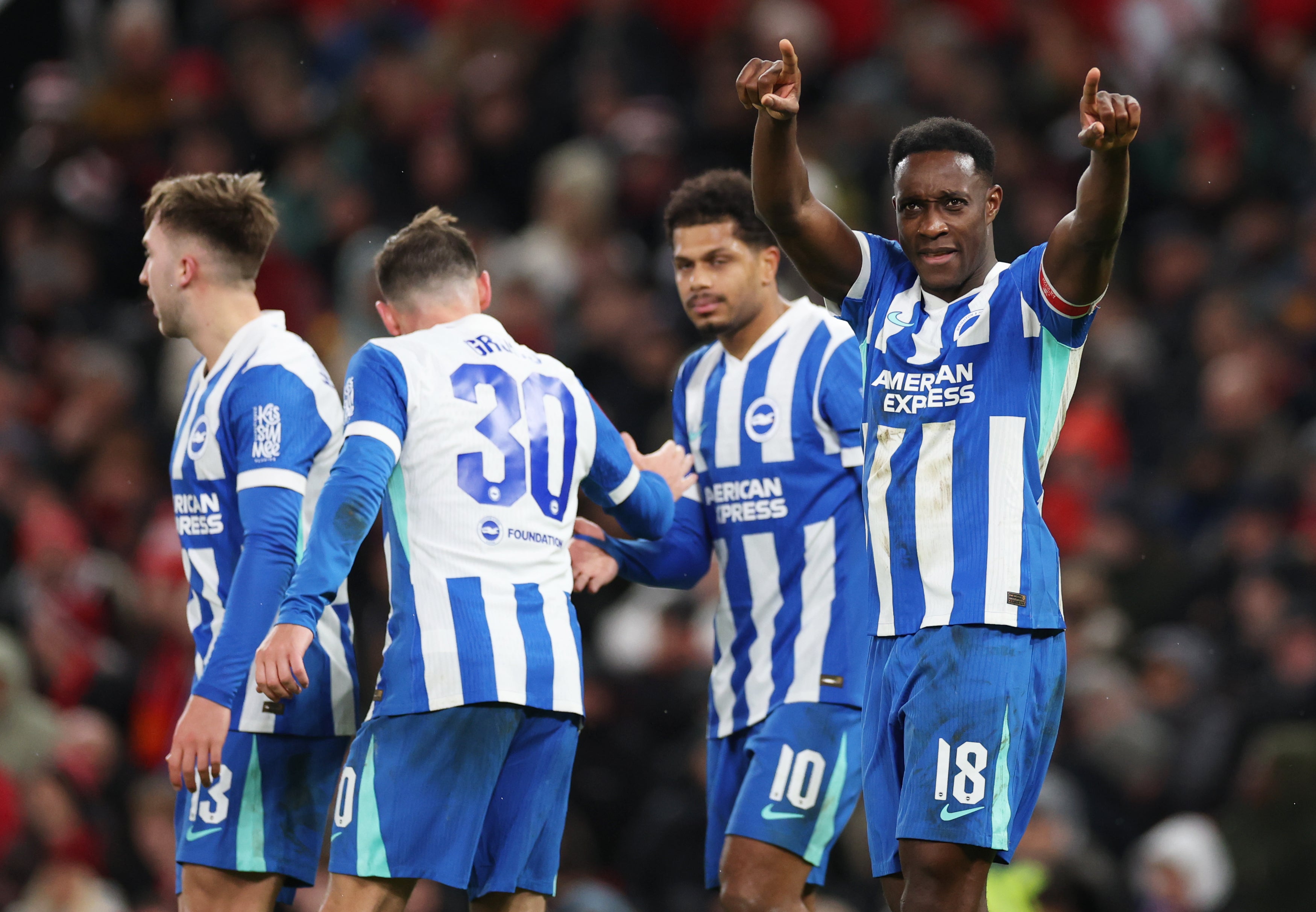 Danny Welbeck continued to make his case for England selection as he doubled Brighton’s lead