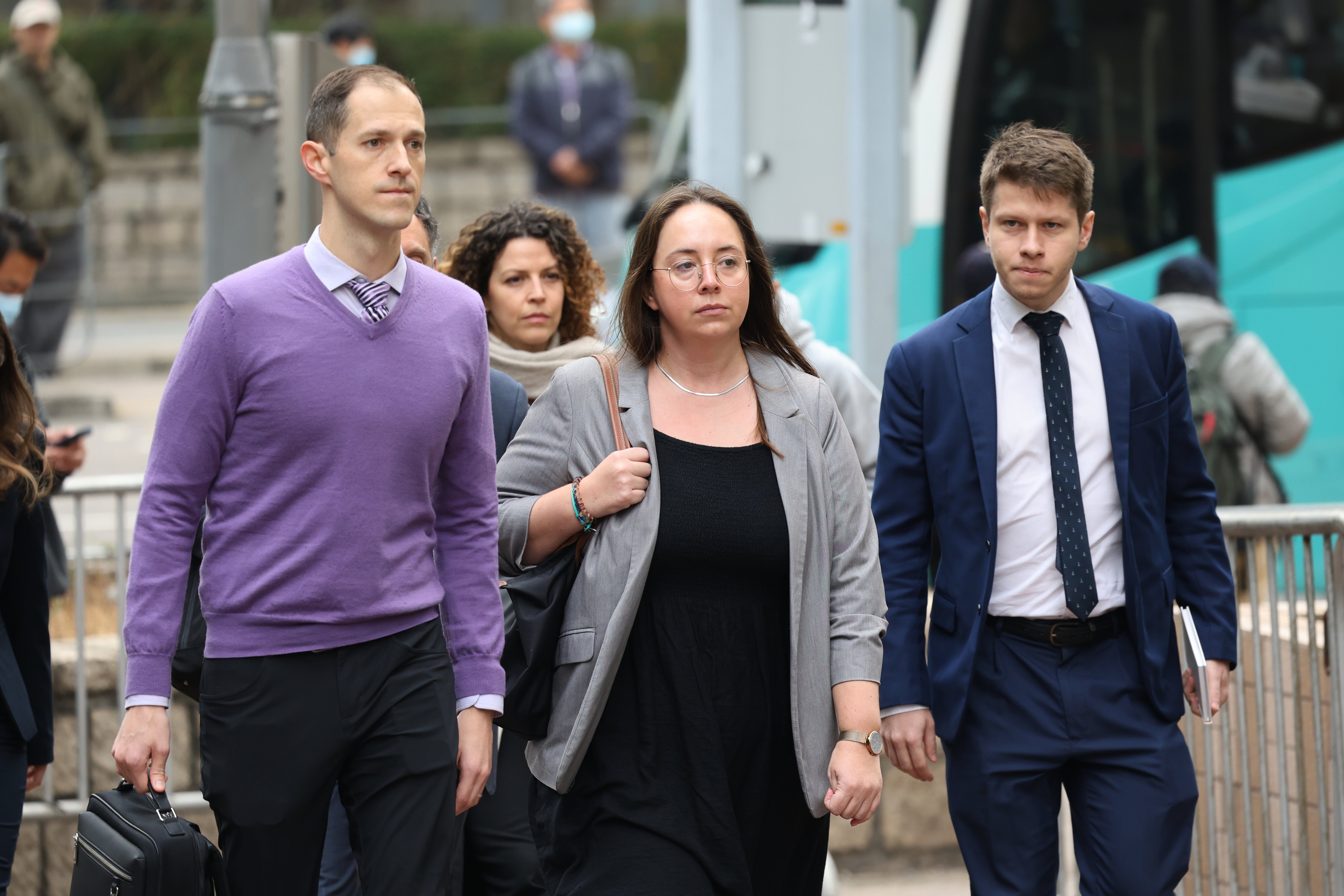 Members of foreign councils arrive at court on 12 January to attend the hearing