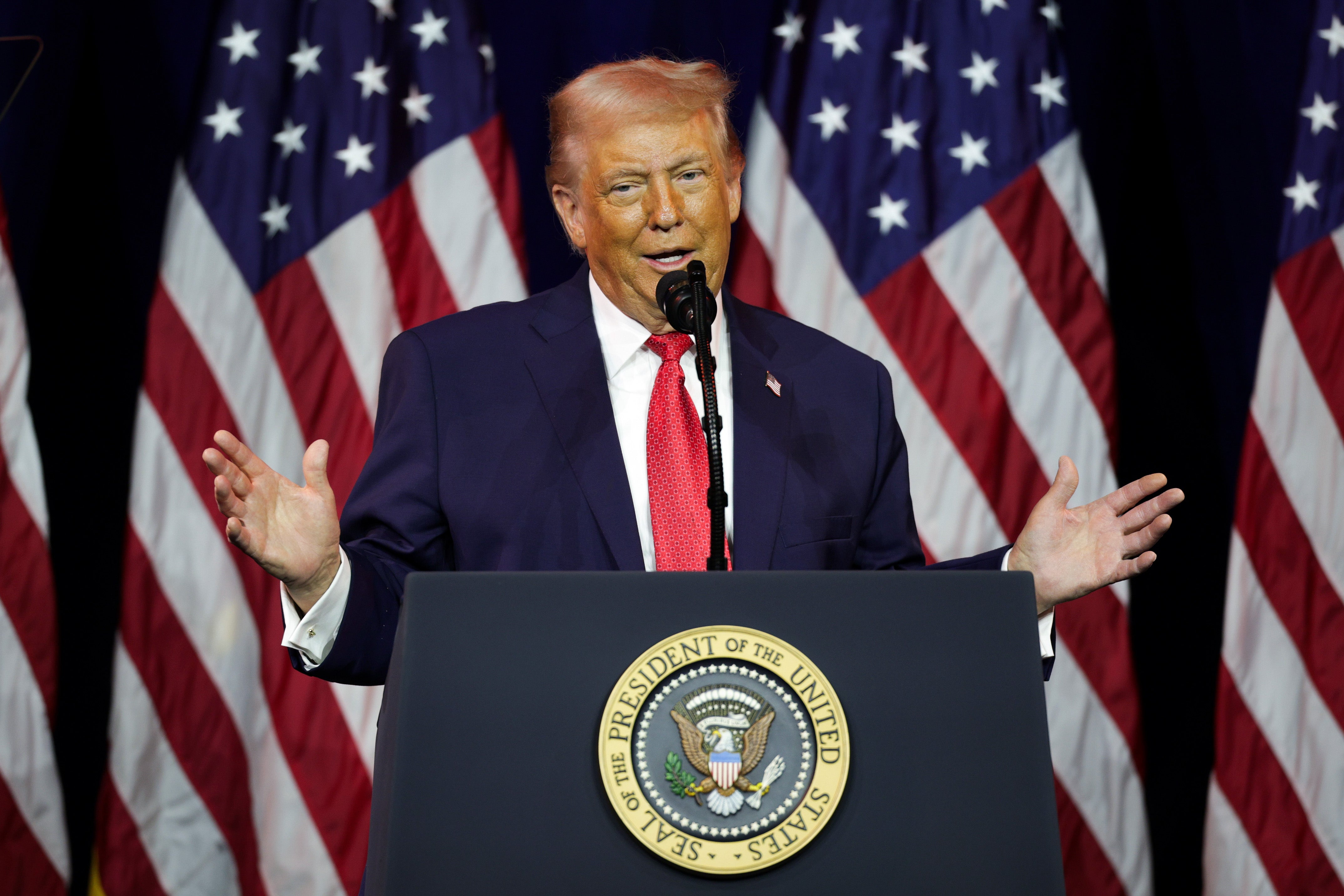<p>President Donald Trump said that landmark civil rights protections ushered in during the 1960s have resulted in white people being treated ‘very badly’</p>