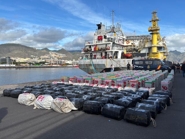<p>Spanish police have made their largest-ever cocaine seizure on the high seas</p>