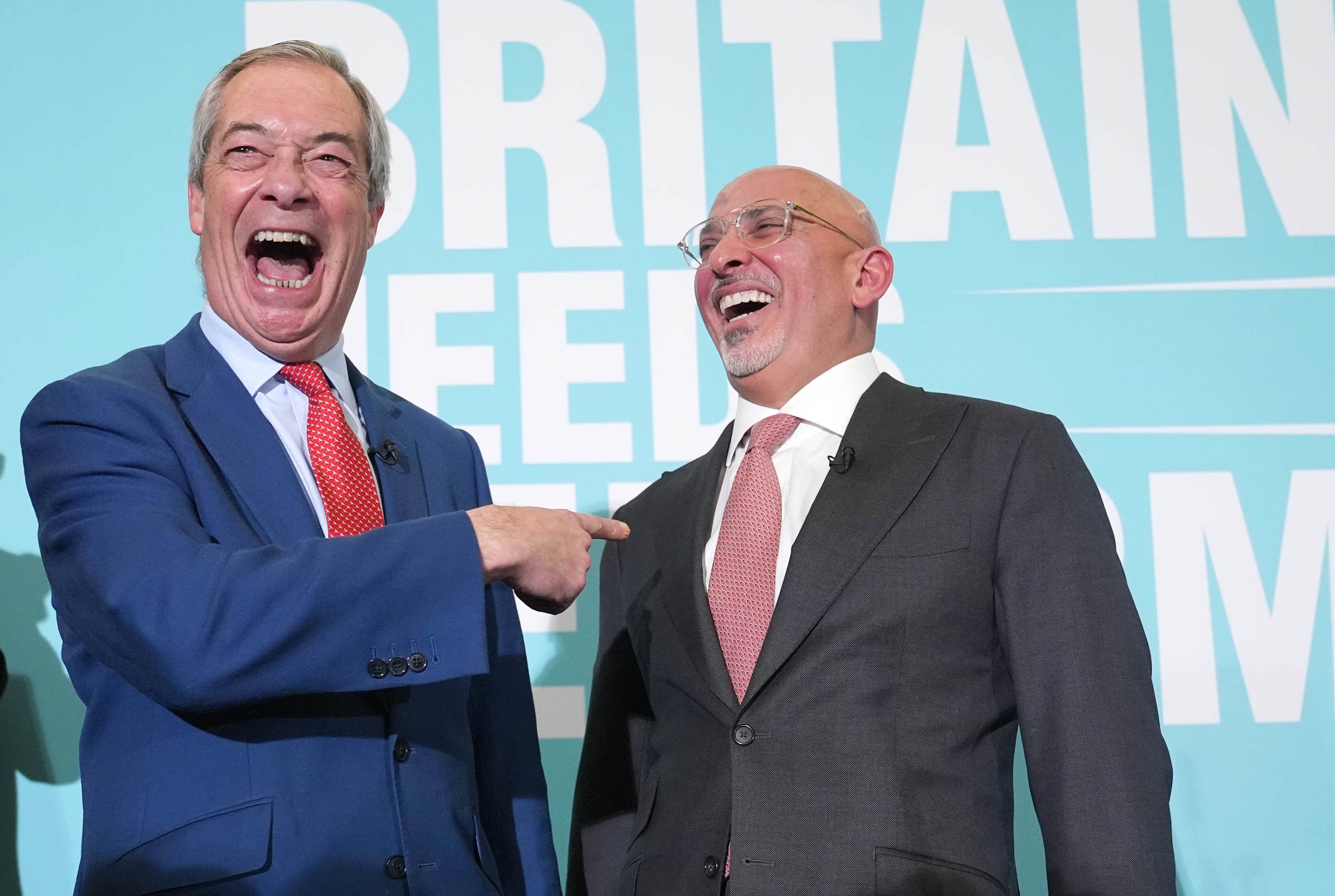 <p>Reform UK leader Nigel Farage unveils Nadhim Zahawi as the latest Tory defector</p>