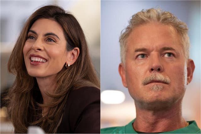 <p>Jamie-Lynn Sigler in 'Grey's Anatomy' and Eric Dane in 'Brilliant Minds'</p>