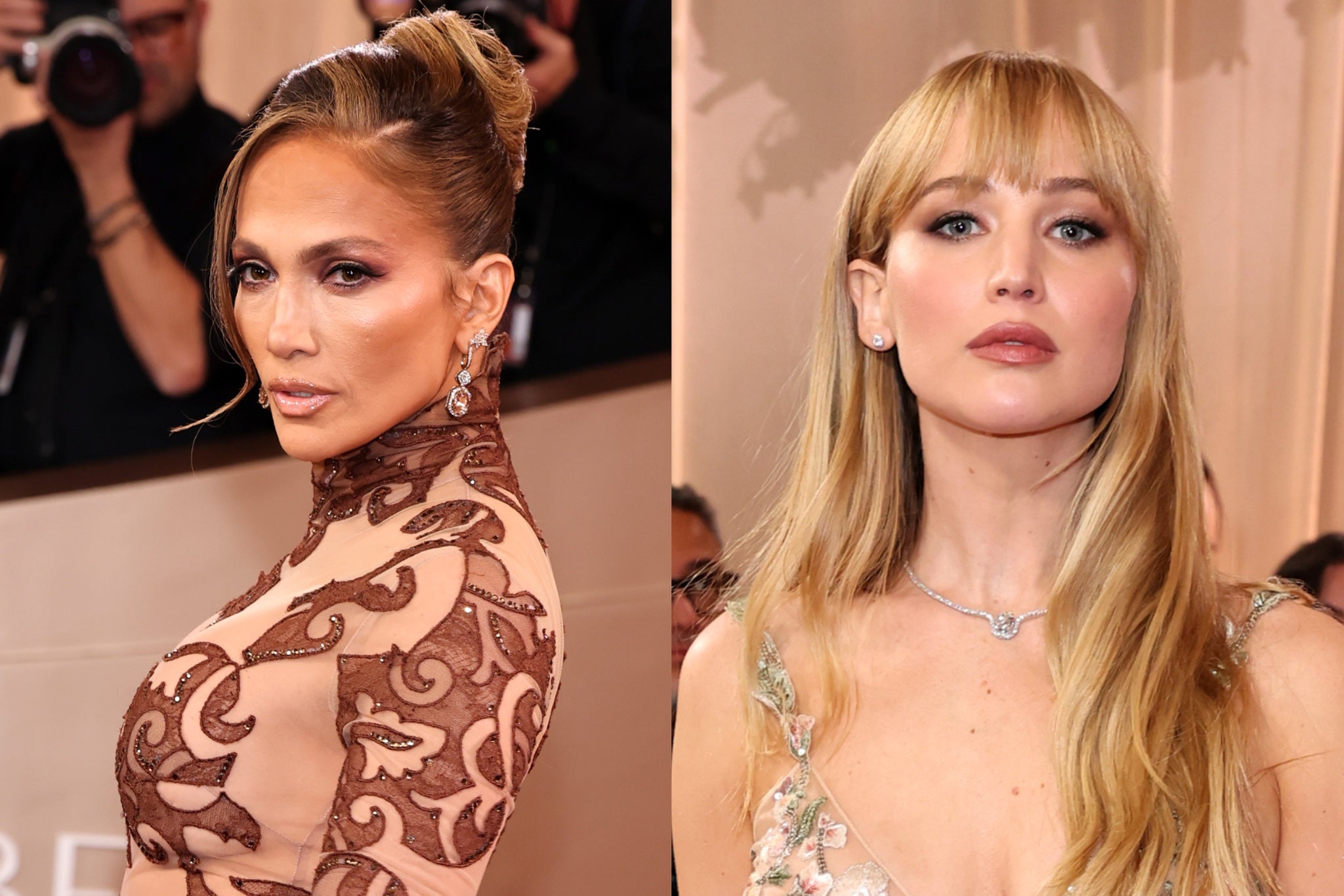 <p>Jennifer Lopez and Jennifer Lawrence were among those who made bold red carpet fashion choices</p>