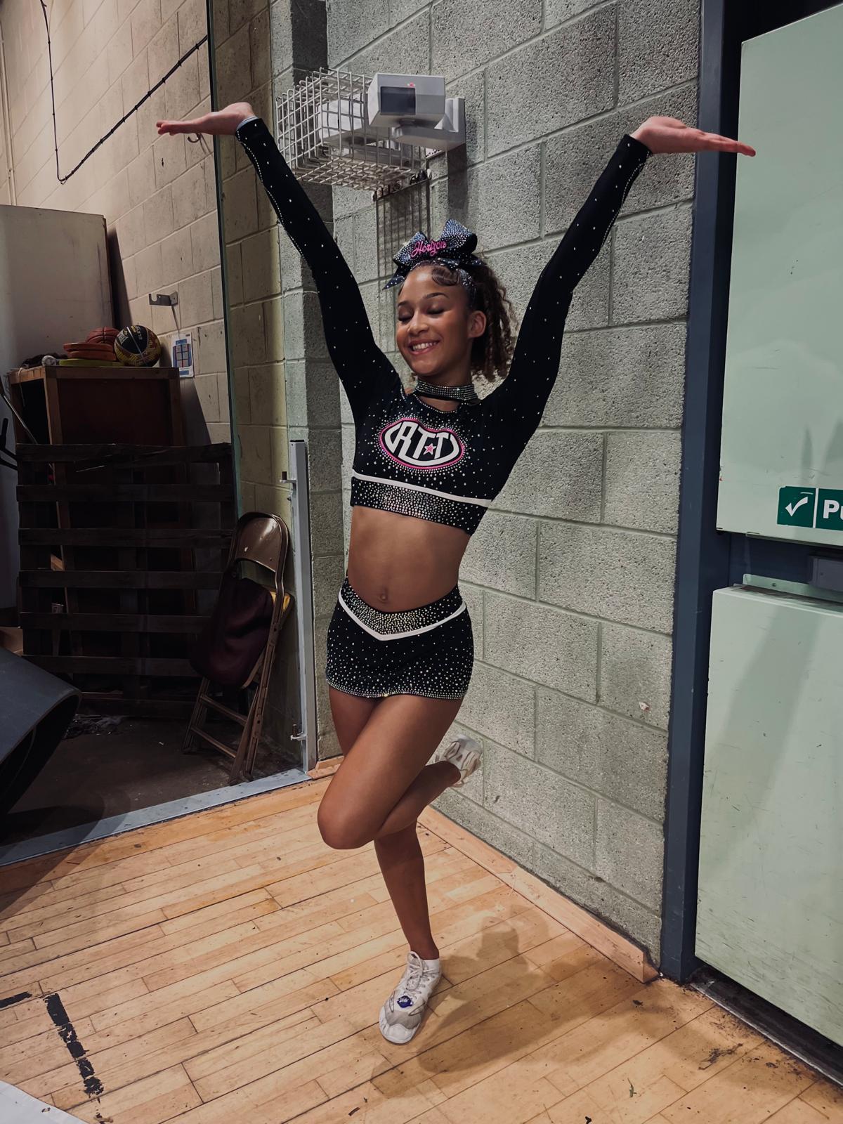 <p>Morgané returned to cheerleading in May 2025</p>