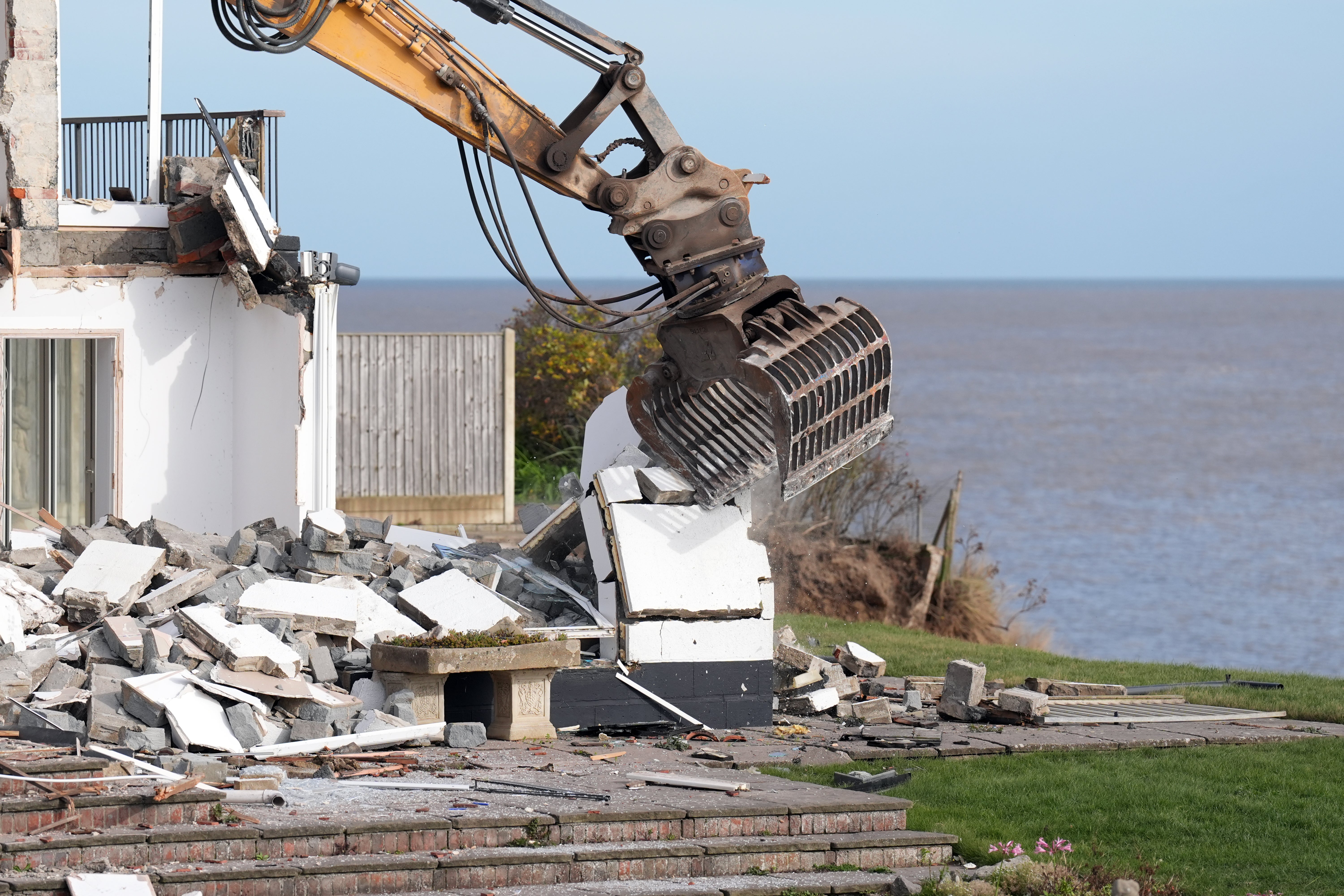 The homes in Thorpness, Suffolk are at risk of falling into the sea