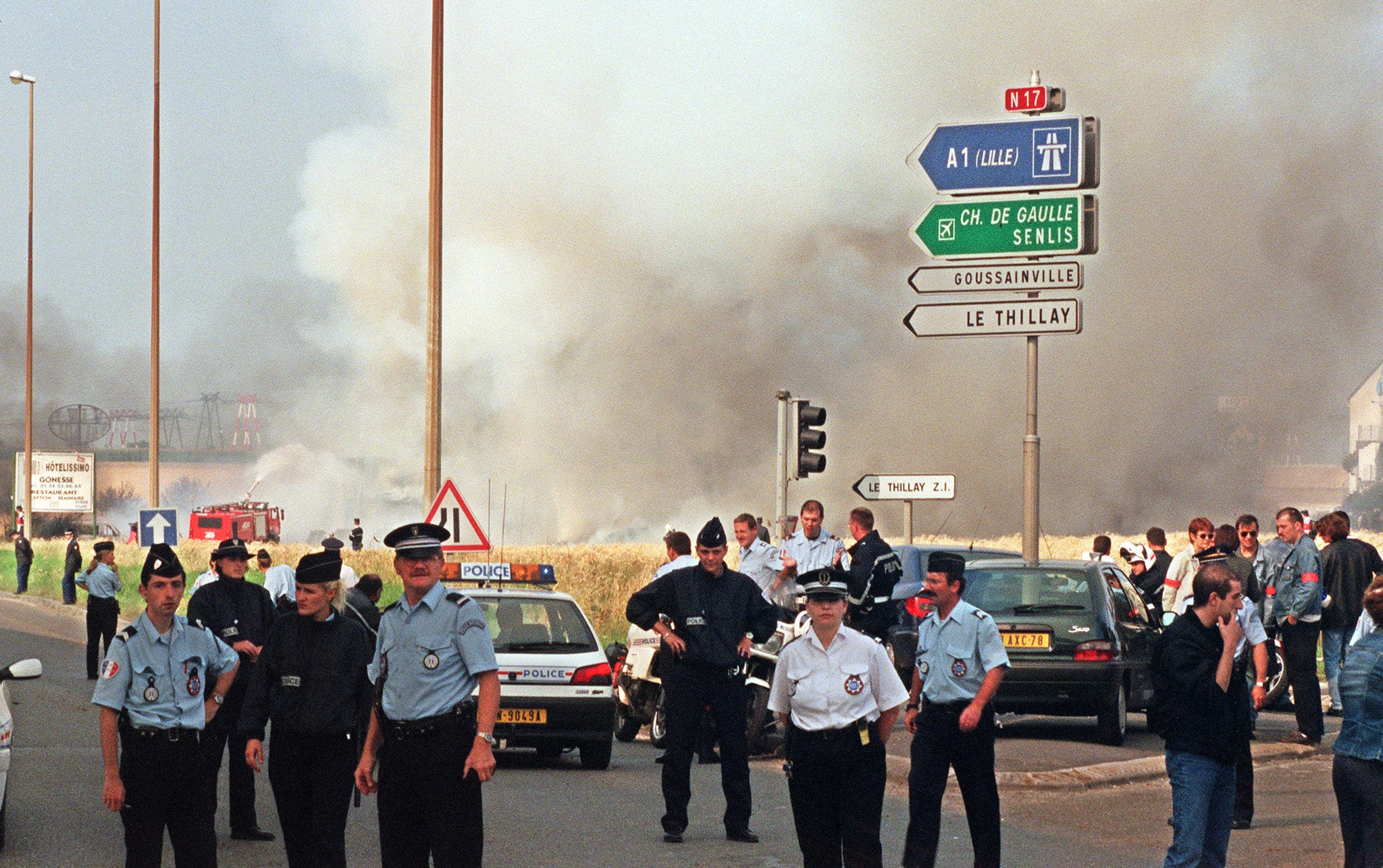 Police block access to the Concorde crash site