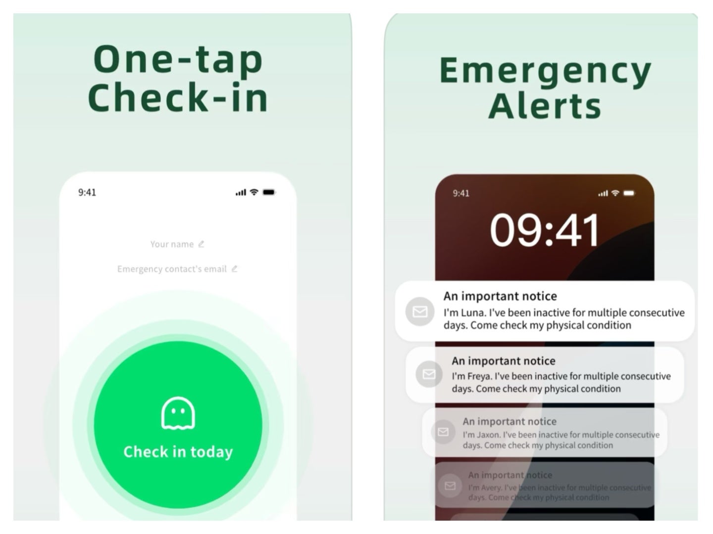 The user interface of ‘Are you Dead'