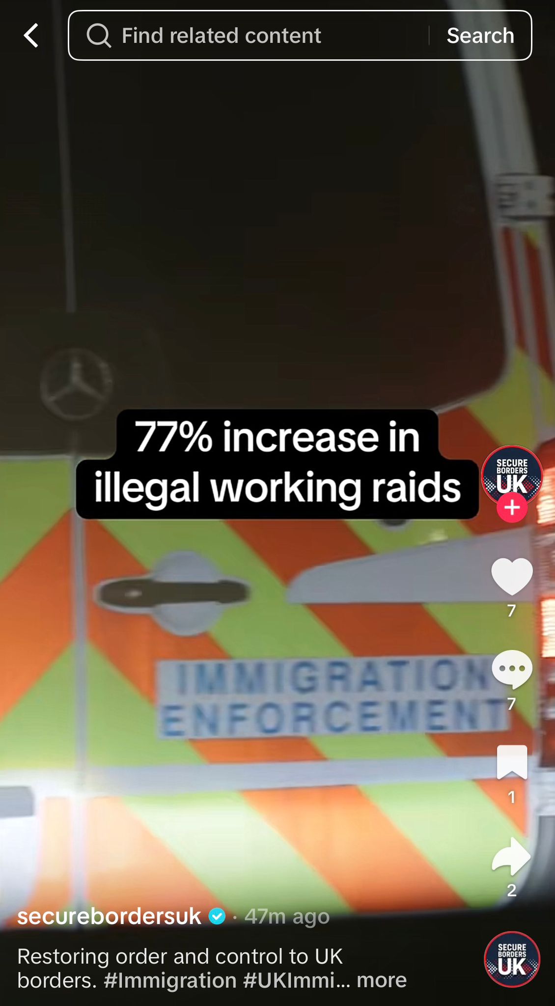 The video says there has been a 77 per cent increase in illegal working raids
