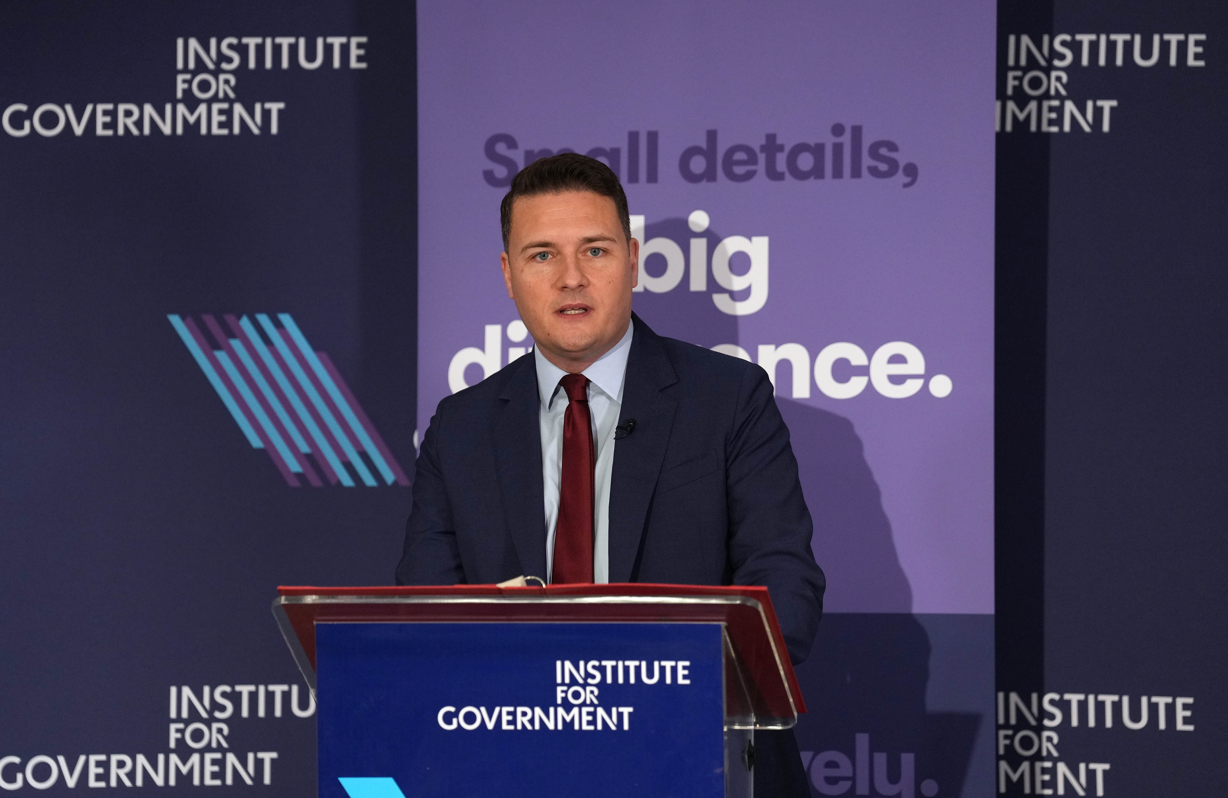 <p>Wes Streeting pictured at the annual Institute for Government conference in central London</p>