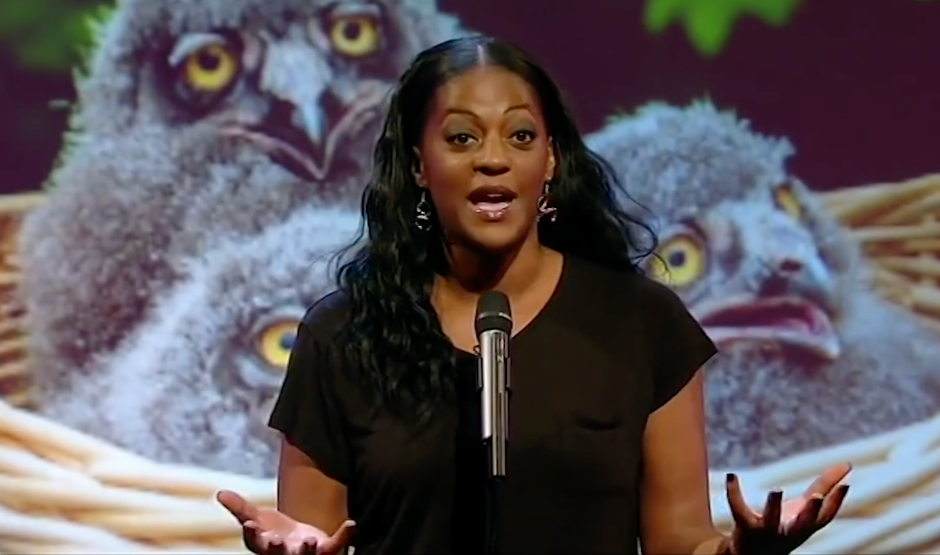 <p>Ava Vidal on Mock the Week</p>