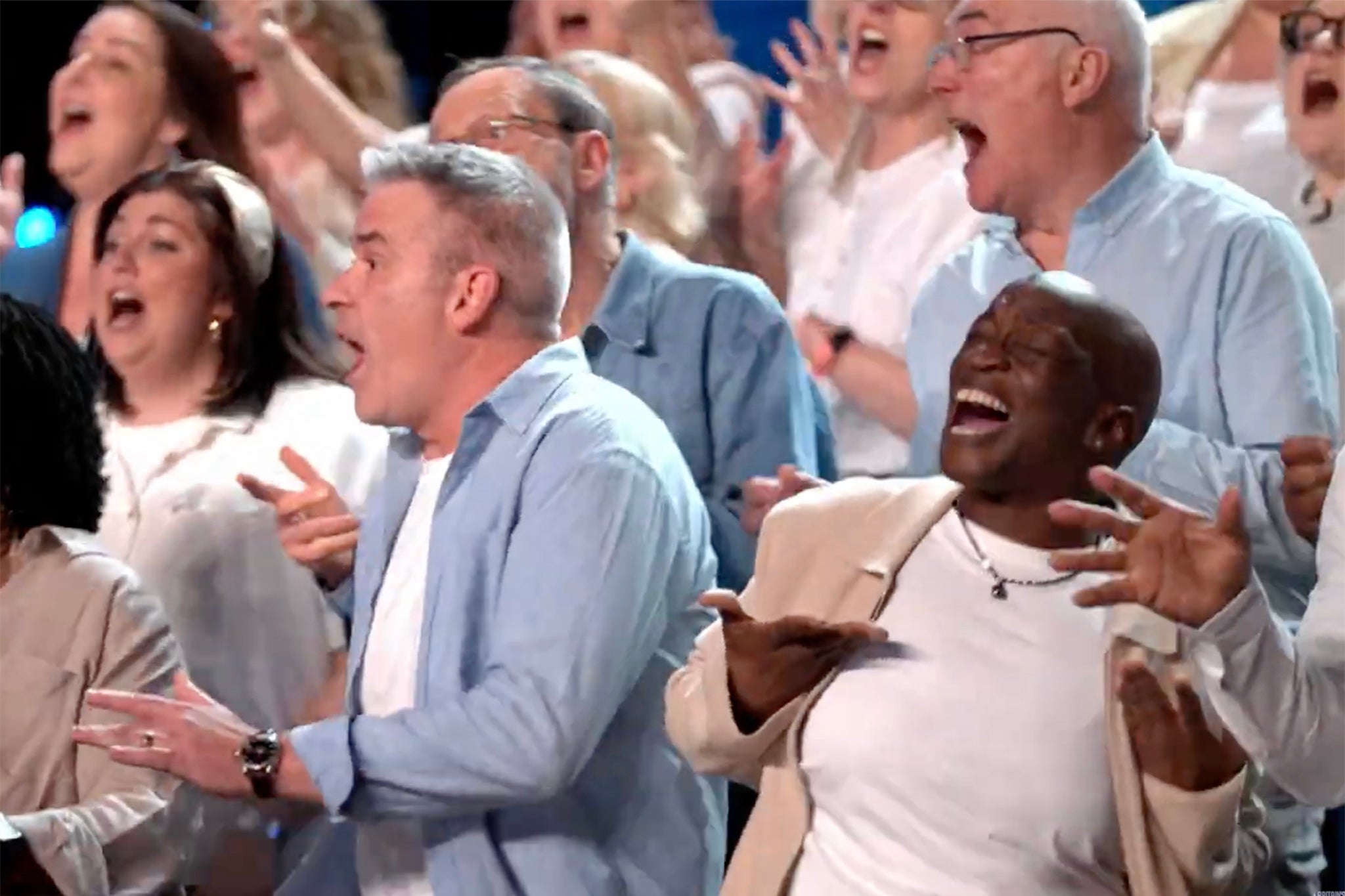Letitia Cuney (right) at Northants Sing Out's first 'Britain's Got Talent' audition in 2024