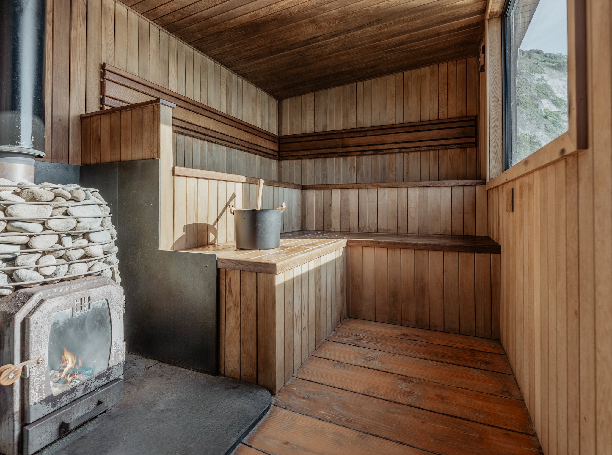 The sauna offers contrast therapy sessions for guests staying at the hotel