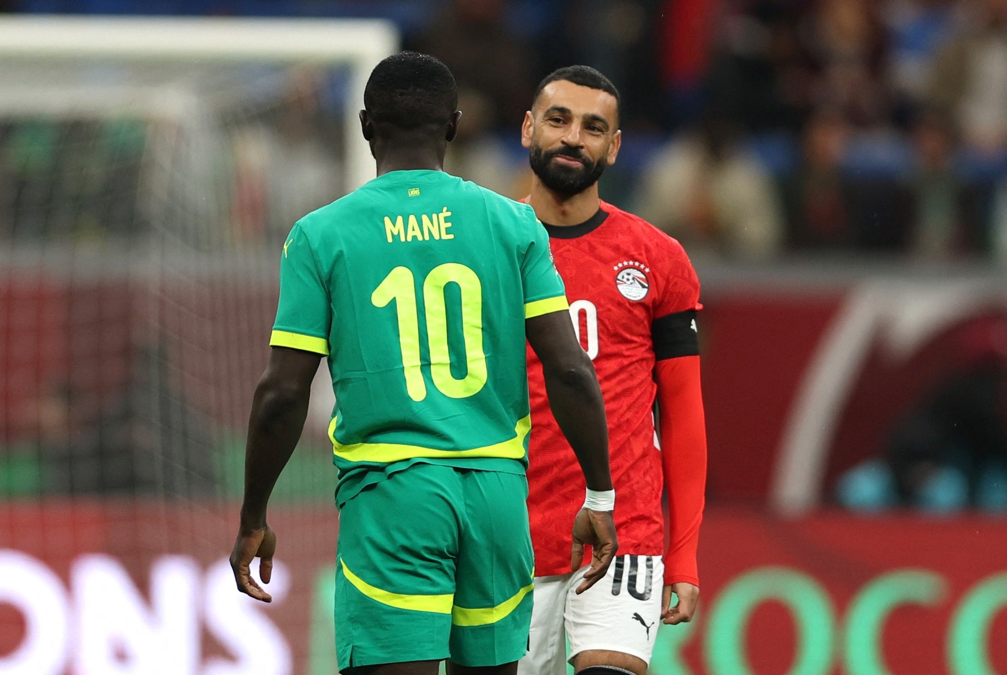 Sadio Mane got the better of his former Liverpool team-mate Mo Salah on Wednesday