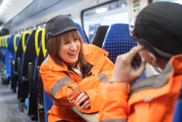 Chancellor of the Exchequer Rachel Reeves during a visit to Neville Hill TrainCare Depot (Danny Lawson/PA)