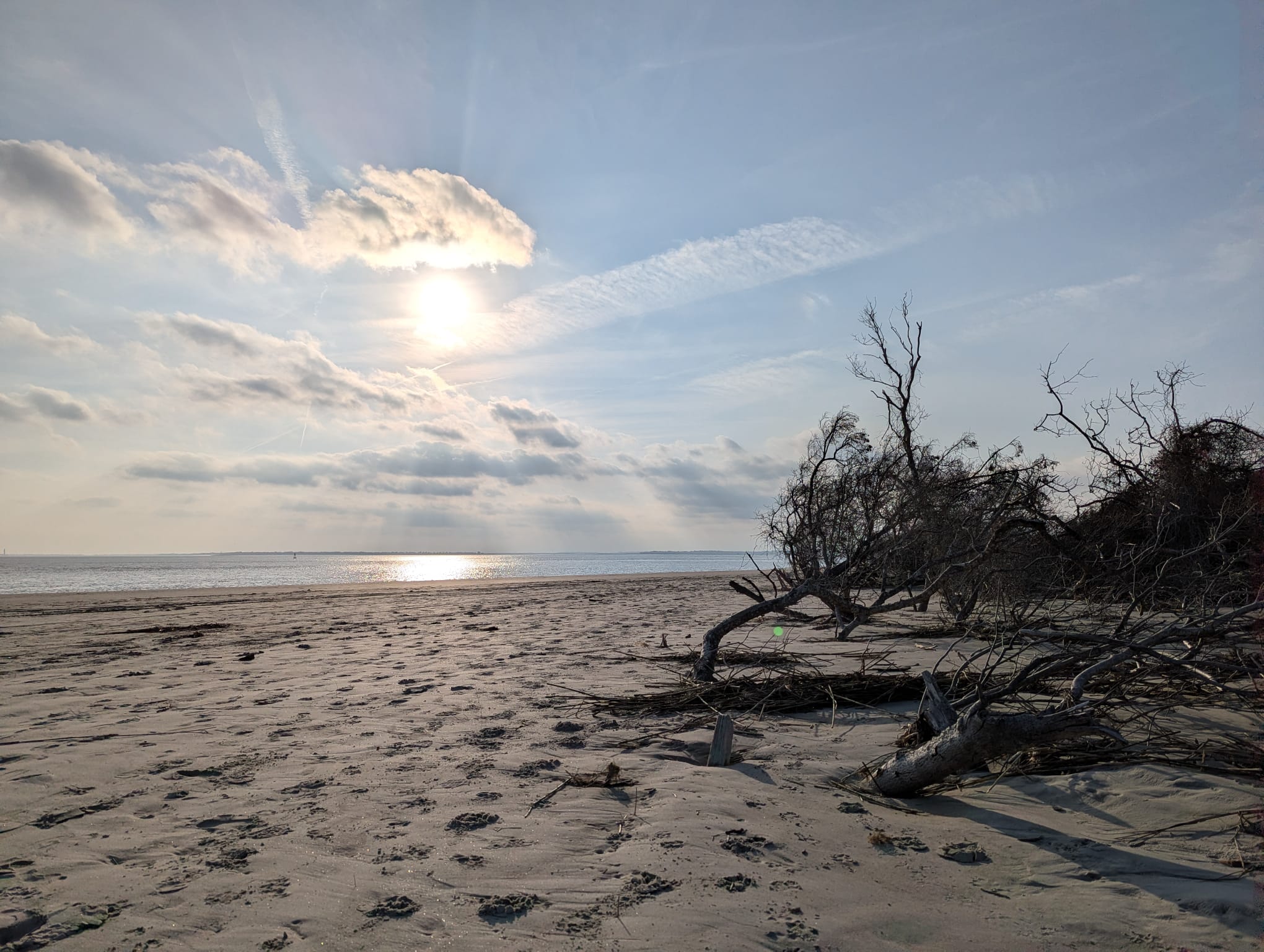 A deserted Sullivan’s Island Beach on a mild January day