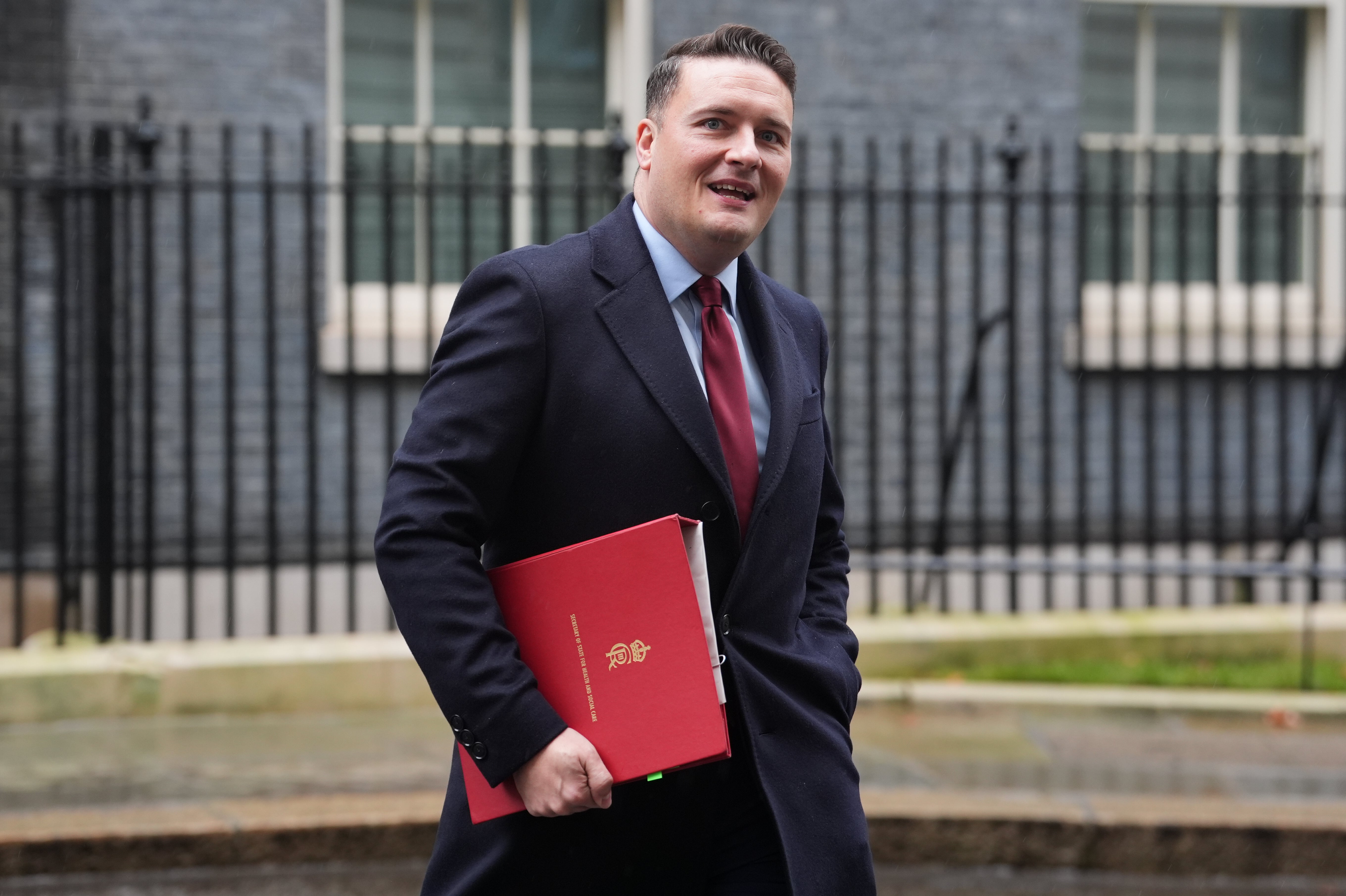 Health Secretary Wes Streeting leaving after a Cabinet meeting in Downing Street, London (Lucy North/PA)