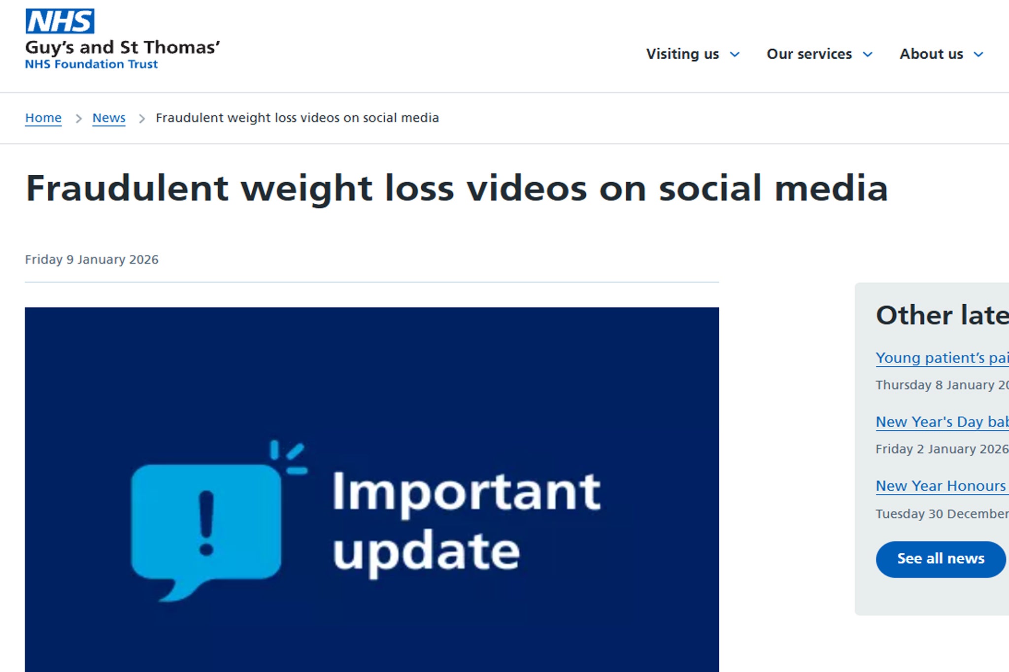 The NHS trust are working to get the videos removed