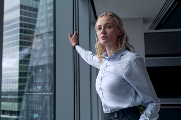 Uninspired: Sophie Turner as a city office worker in ‘Steal’