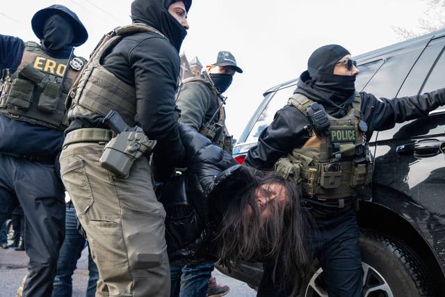 <p>The Trump administration has surged thousands of federal law enforcement officers for his mass deportation campaign, sparking protests across the country and violent scenes of arrests and use of force against demonstrators</p>