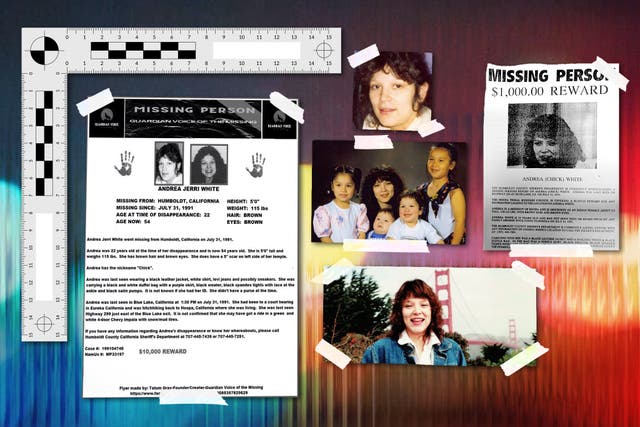 <p>Andrea ‘Chick’ White was a 22-year-old mother-of-four when she vanished along a California highway in 1991. A new $20K reward is being offered for information about her case</p>