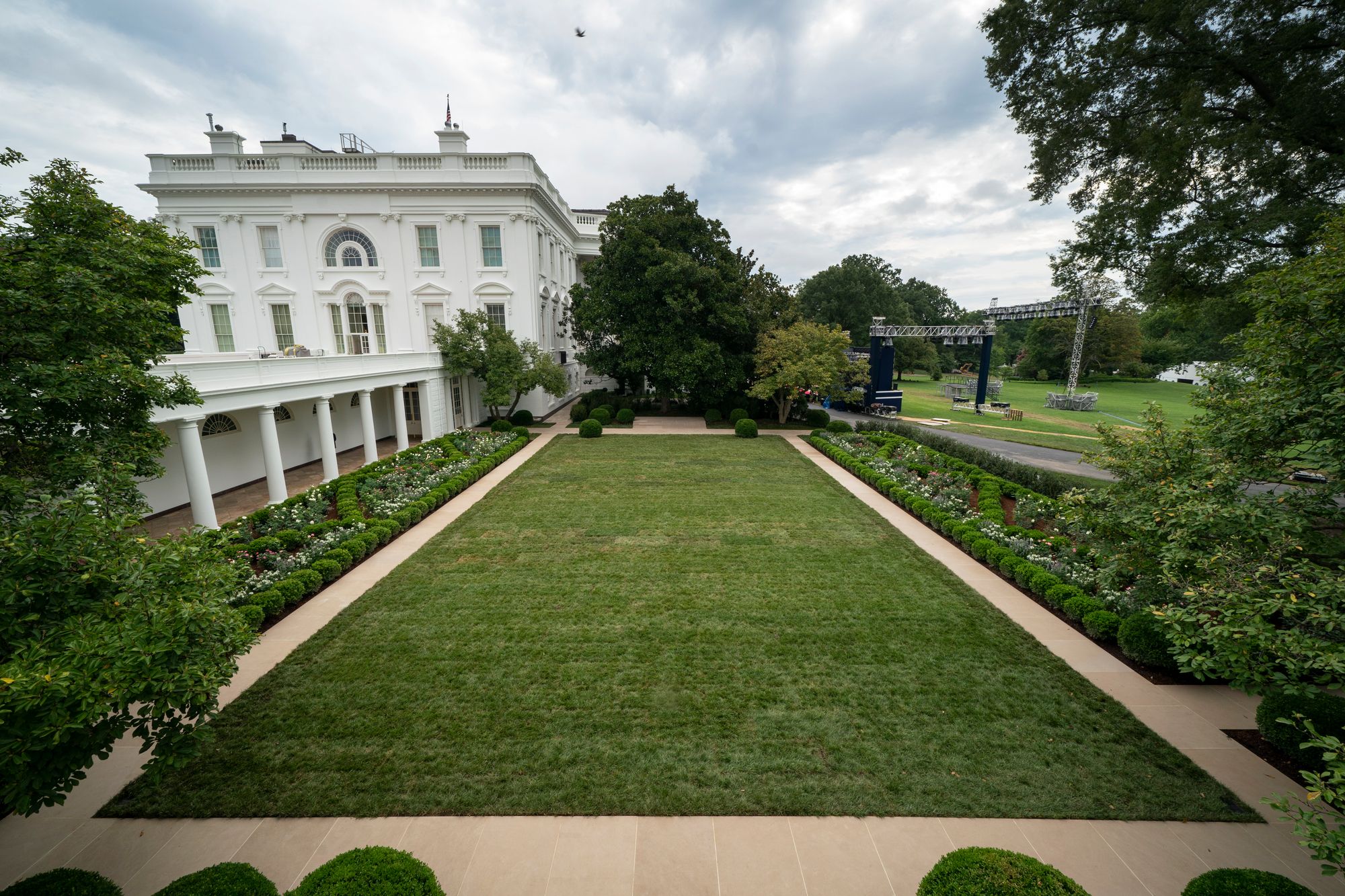 The White House Rose Garden as it appeared before last August