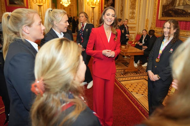 <p>Kate hosted the women’s Rugby World Cup champions at Windsor Castle</p>