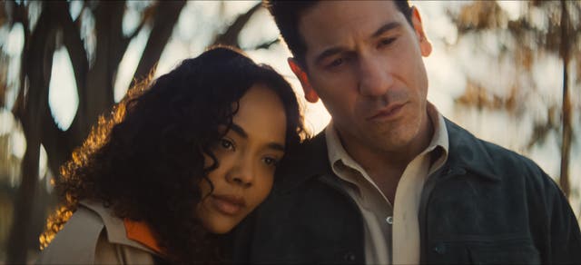 <p>Tessa Thompson and Jon Bernthal star as estranged partners grieving the death of their young daughter in ‘His & Hers’</p>