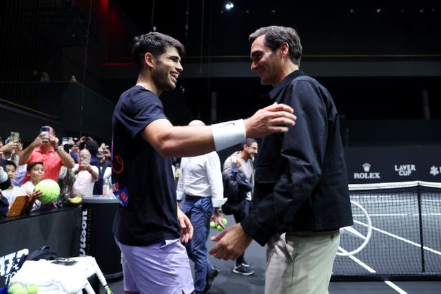 <p>Roger Federer has backed Carlos Alcaraz to make history at the Australian Open</p>