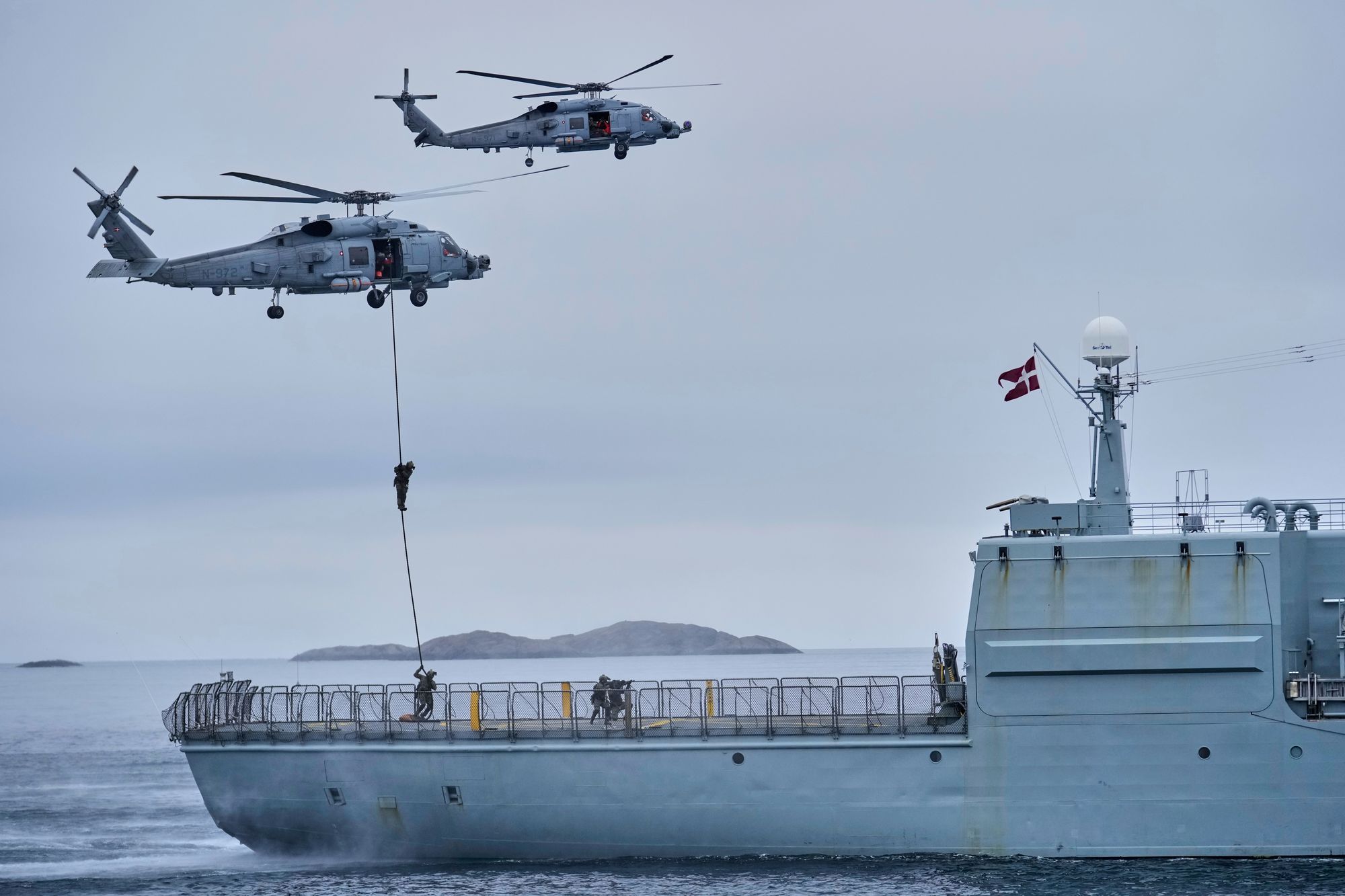 Danish military assets participate in an exercise involving hundreds of troops from European Nato members in the Arctic Ocean in Nuuk, Greenland last year