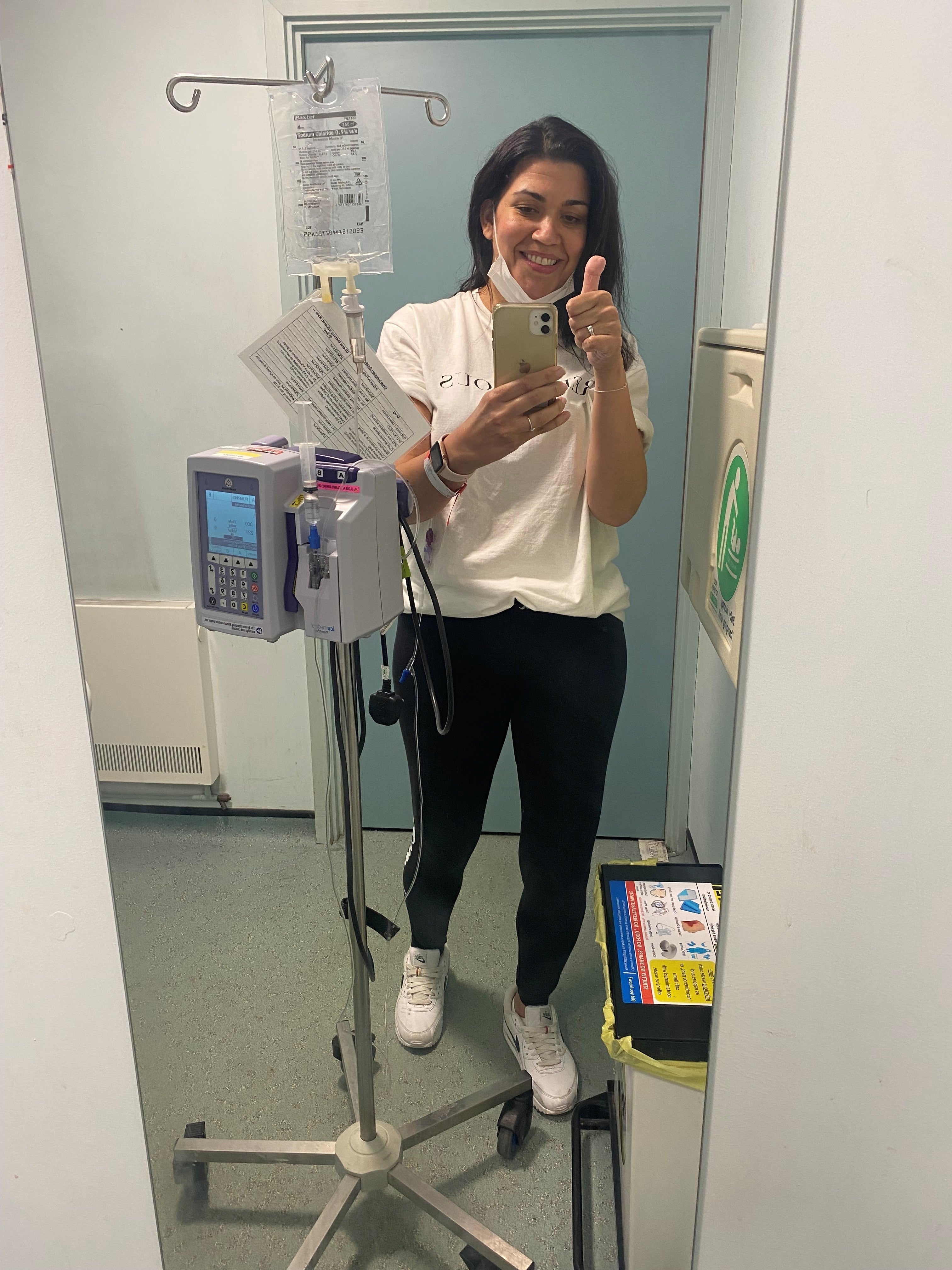 Vicki após sua primeira sessão de quimioterapia