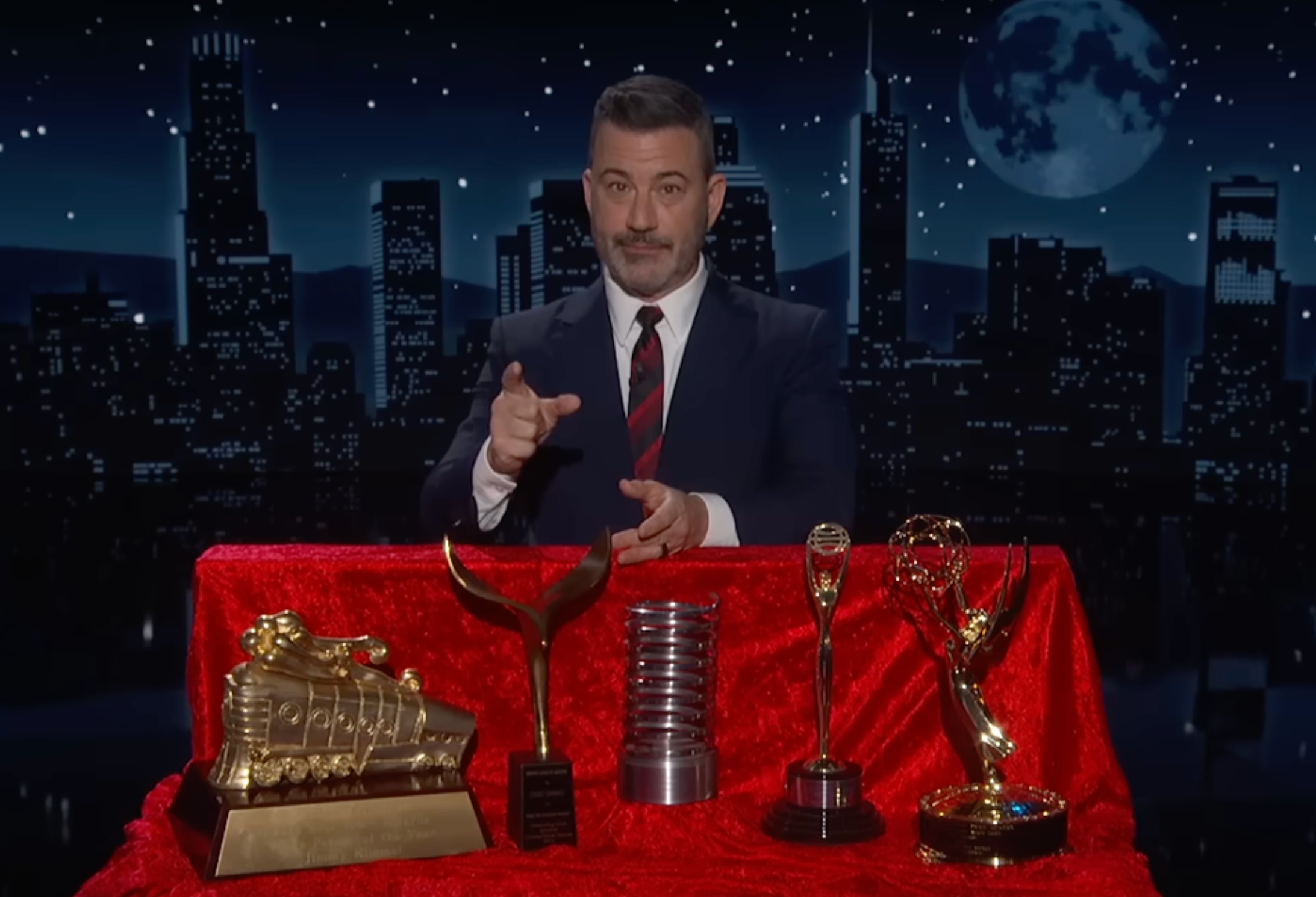 <p>Jimmy Kimmel tore into Trump for accepting a Nobel Peace Prize and offered up some of his own accolades to the president, although accepting them came with an important precondition</p>