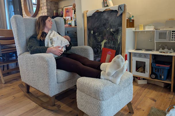 best nursing chair indybest review Tutti Bambini Harper wingback rocking chair & footstool