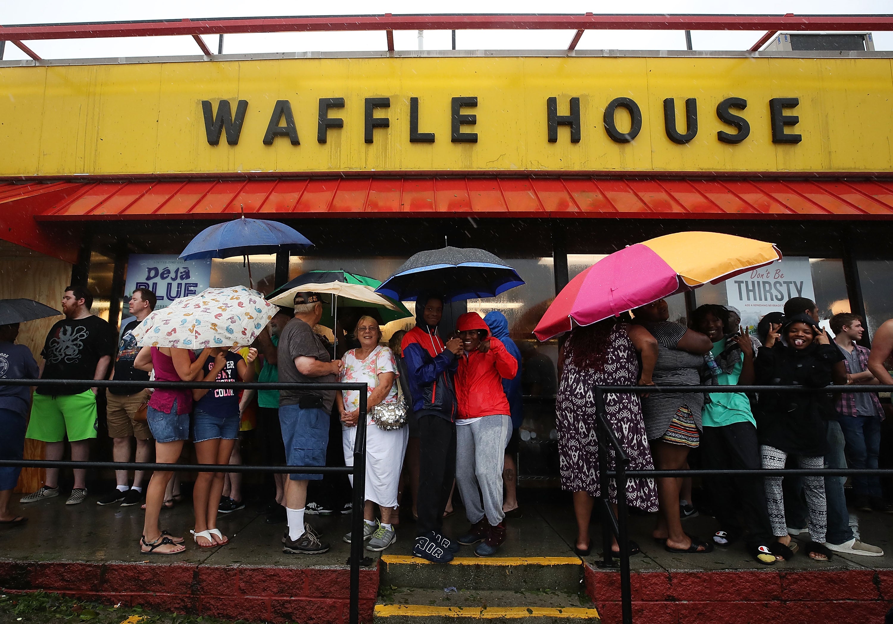 Former grill operator Marilyn Smith claims in a federal lawsuit that she was sexually harassed by her manager but that higher-ups at Waffle House, a chain famous for remaining open through all but the deadliest storms, did nothing about it
