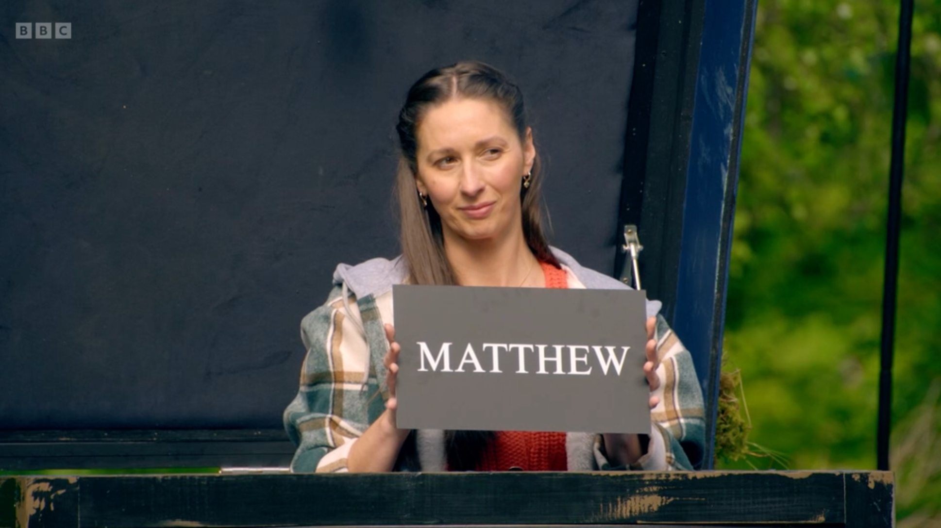 Rachel during her possible slip-up in 'The Traitors'