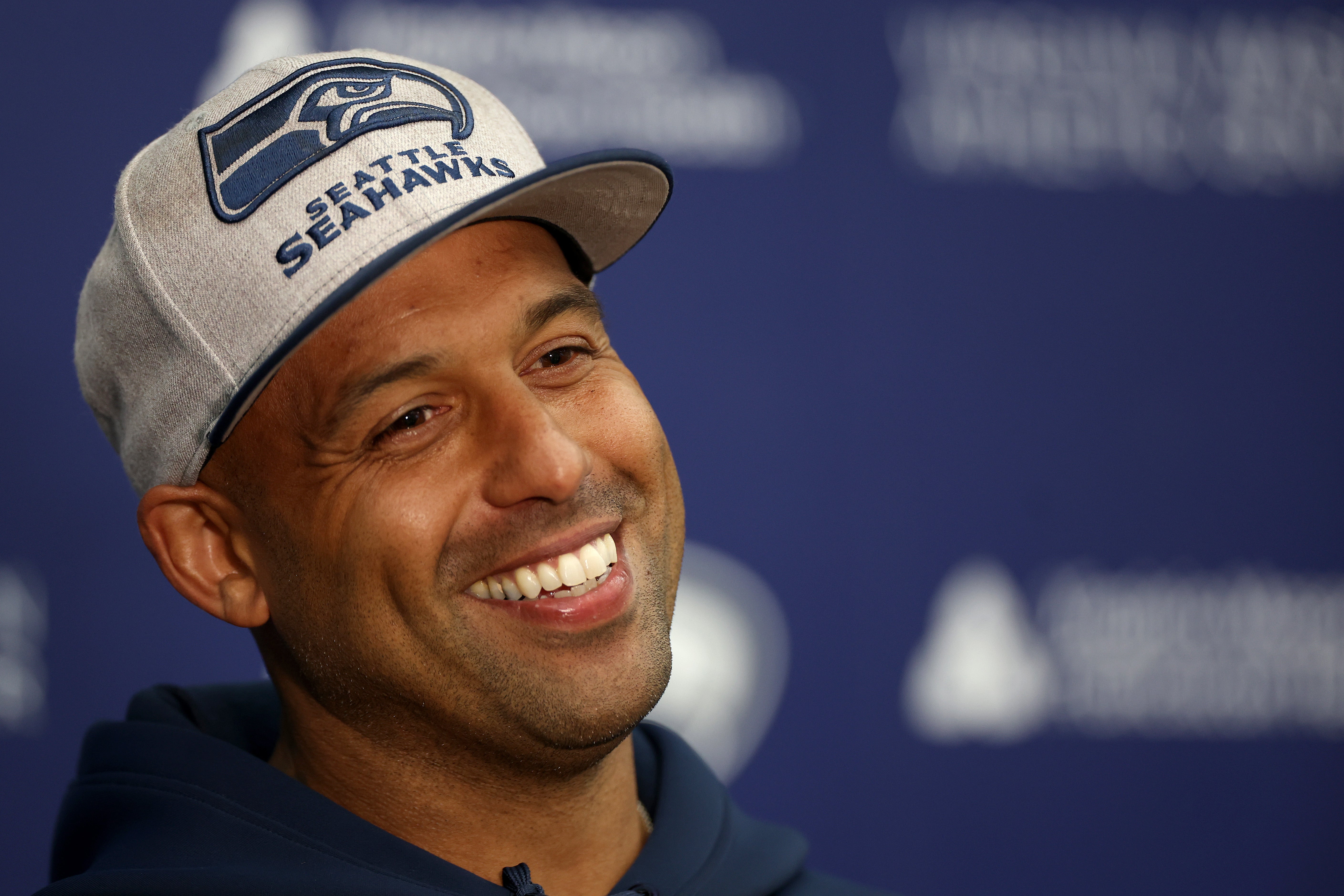 Defensive coordinator Aden Durde of the Seattle Seahawks