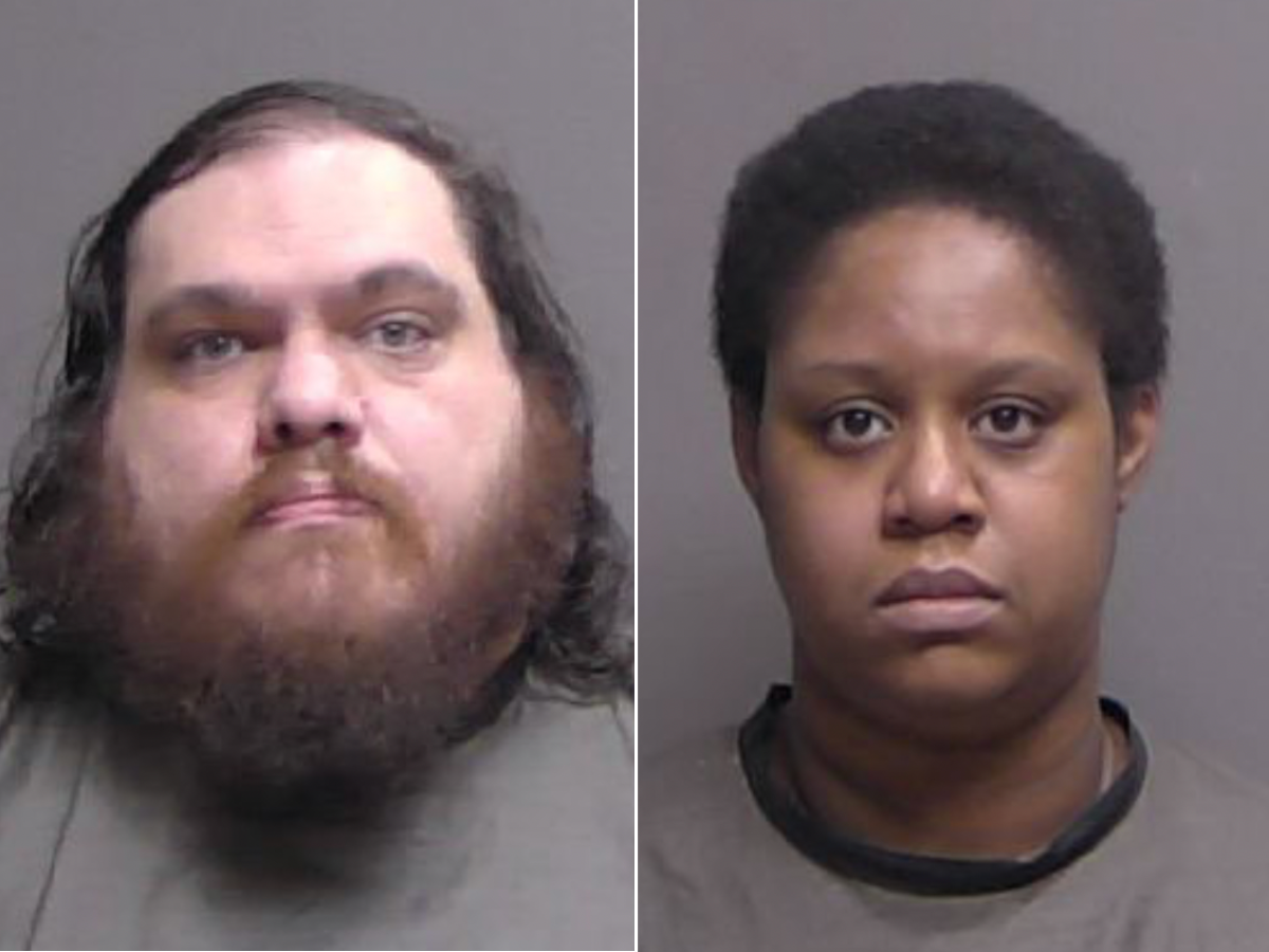 <p>Nikolas Cummings (left) and Tashaye Brown (right) have been arrested and charged with neglect after their baby and an elderly relative in their care were found in deplorable conditions in their roach-infested Florida home</p>