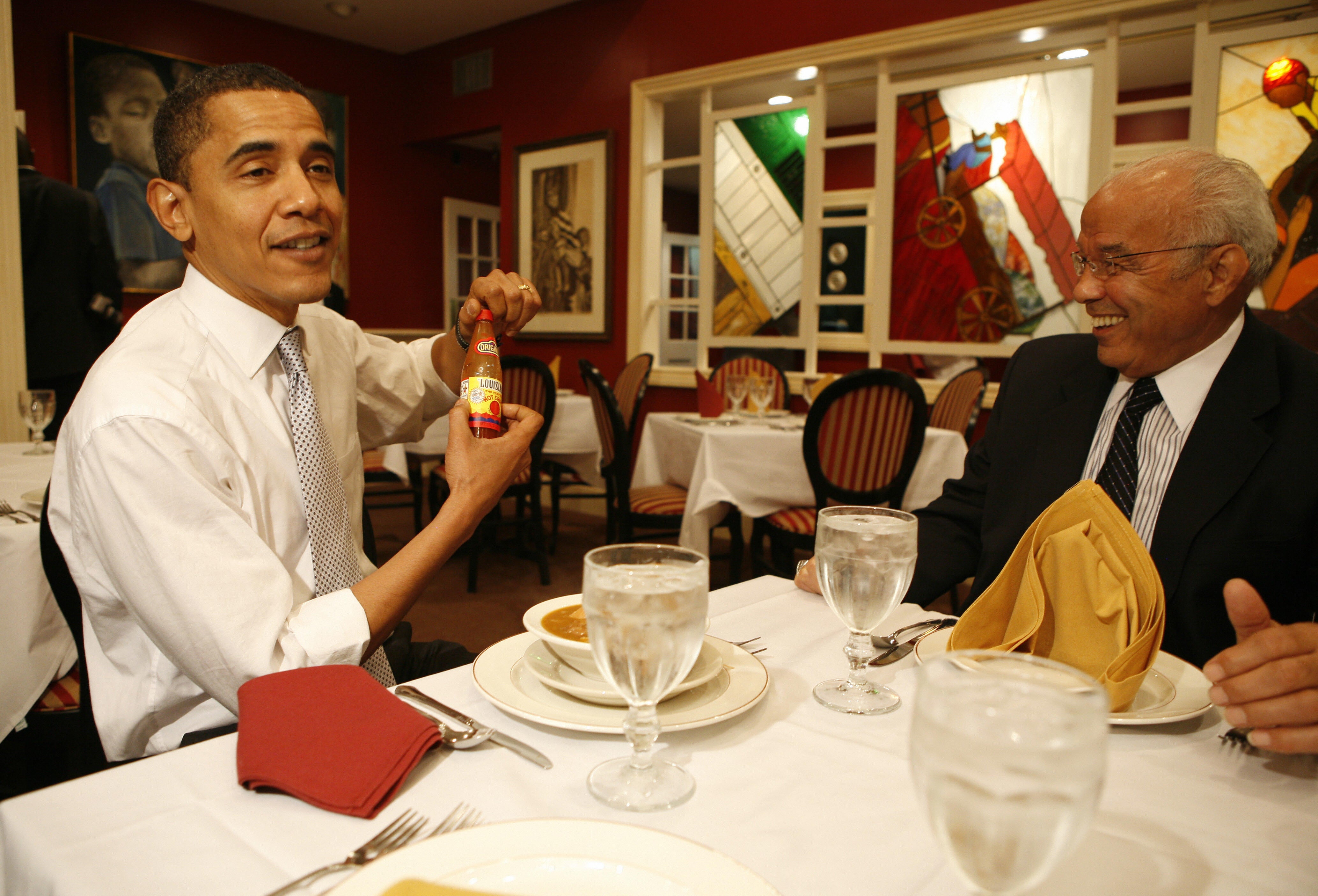 Then-Democratic presidential candidate Barack Obama famously poured hot sauce on a bowl of gumbo inside the restaurant while on the campaign trail in New Orleans in 2008