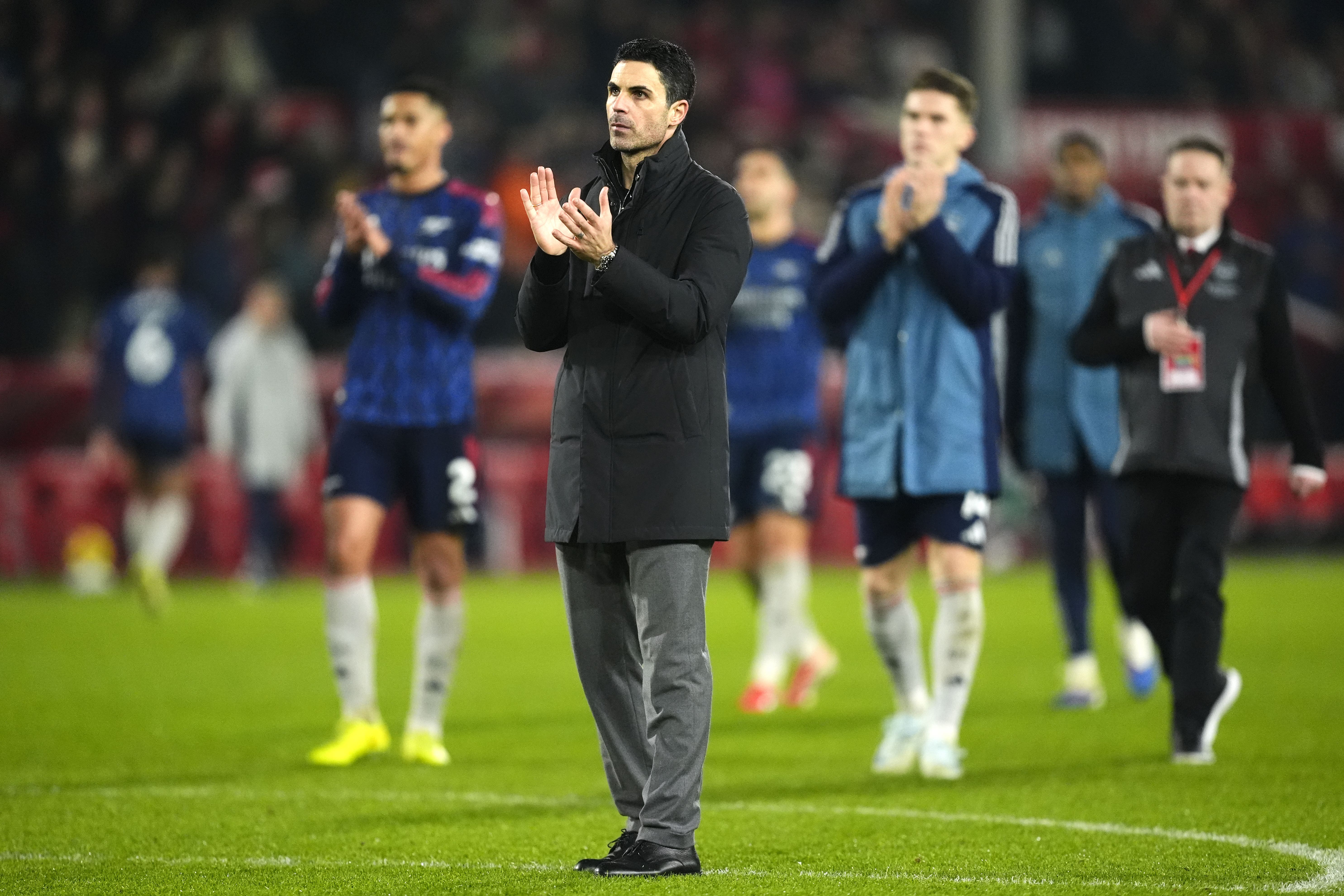 Arsenal manager Mikel Arteta saw his side held by Nottingham Forest (Nick Potts/PA).
