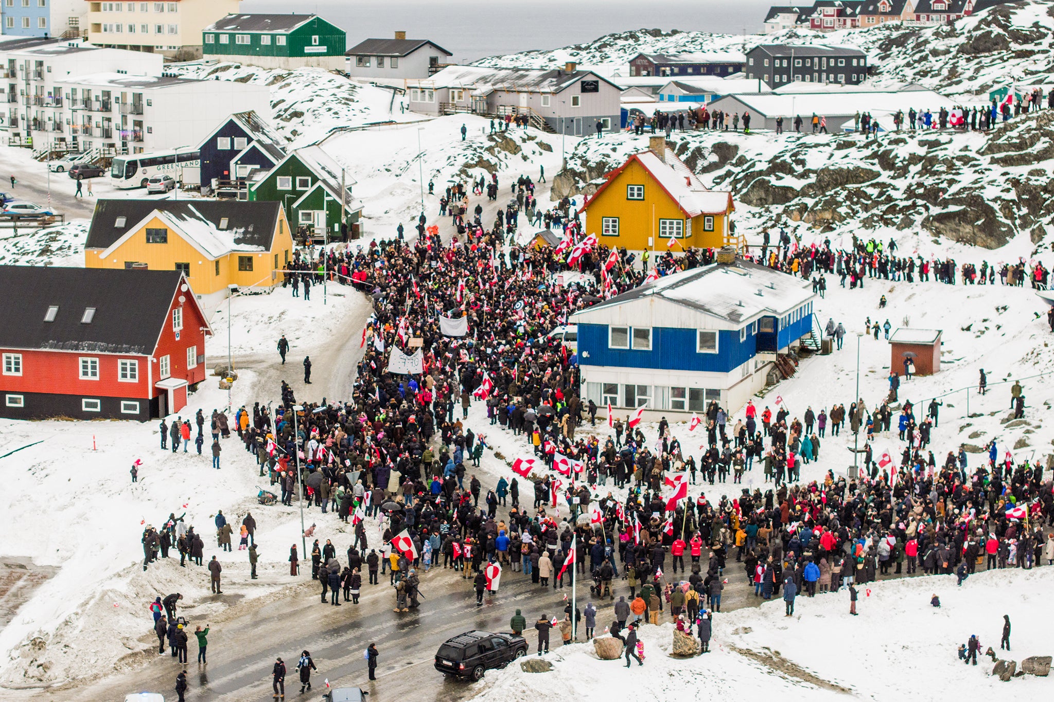 A protest in Nuuk, Greenland’s capital