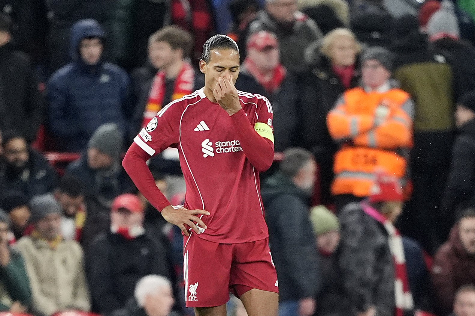 An angry Virgil van Dijk is expected to hold another players’ meeting on Monday (Peter Byrne/PA)