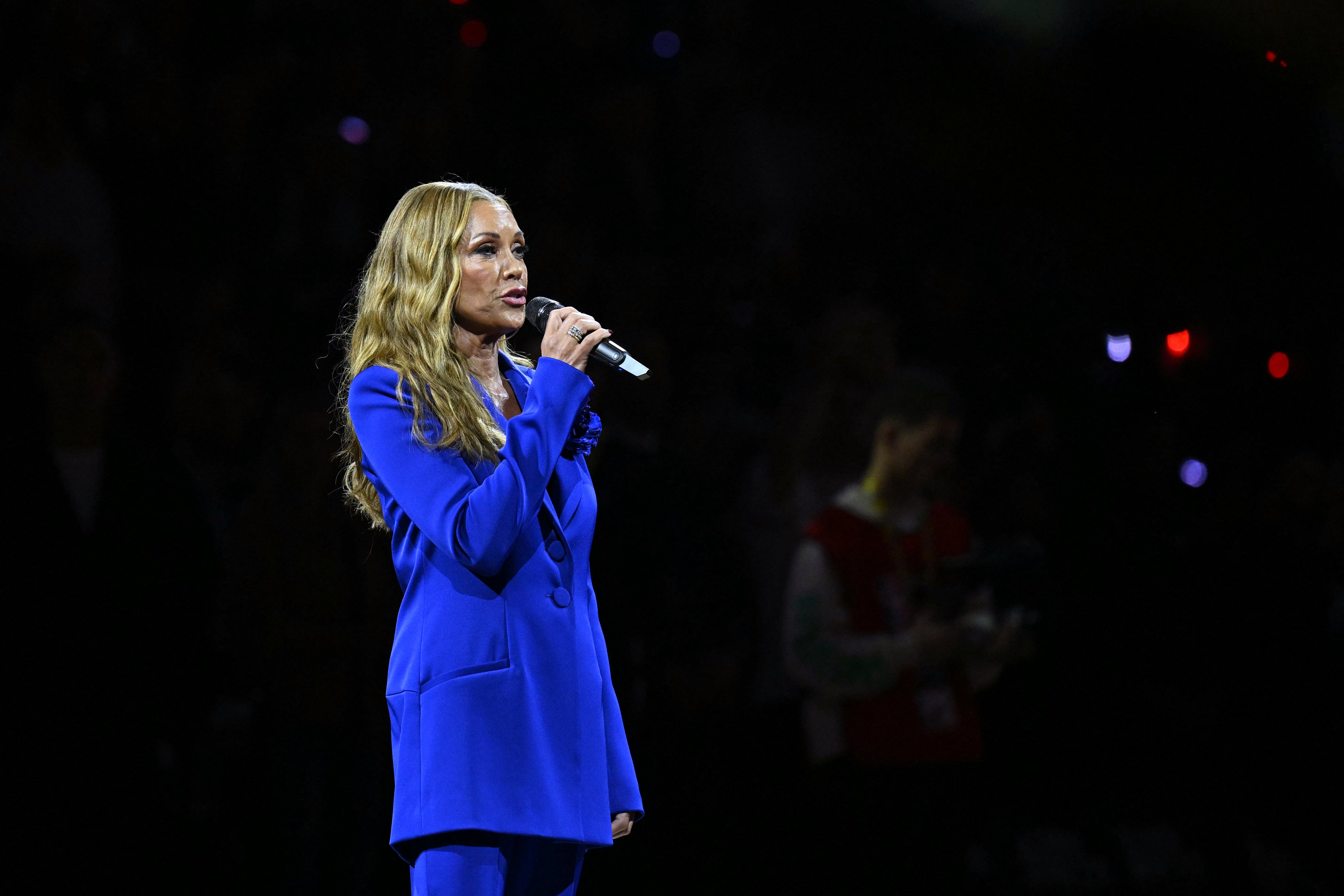 <p>A heckler shouting ‘leave Greenland alone’ was met with cheers during Vanessa Williams’s rendition of the ‘Star-Spangled Banner’ during an NBA game in London</p>