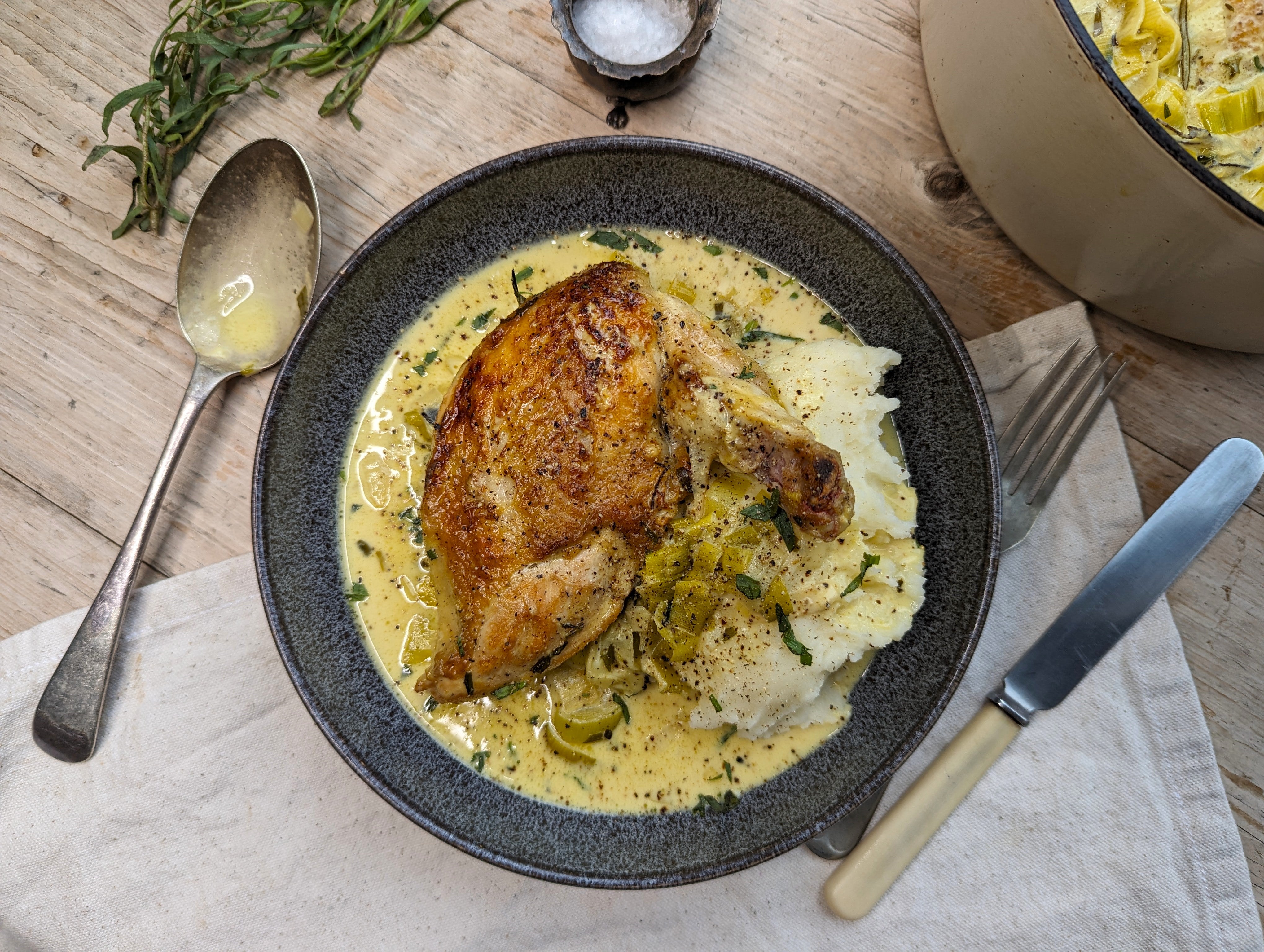 A reminder that chicken can hold its own in winter – generous, aromatic and ready for a heap of mash